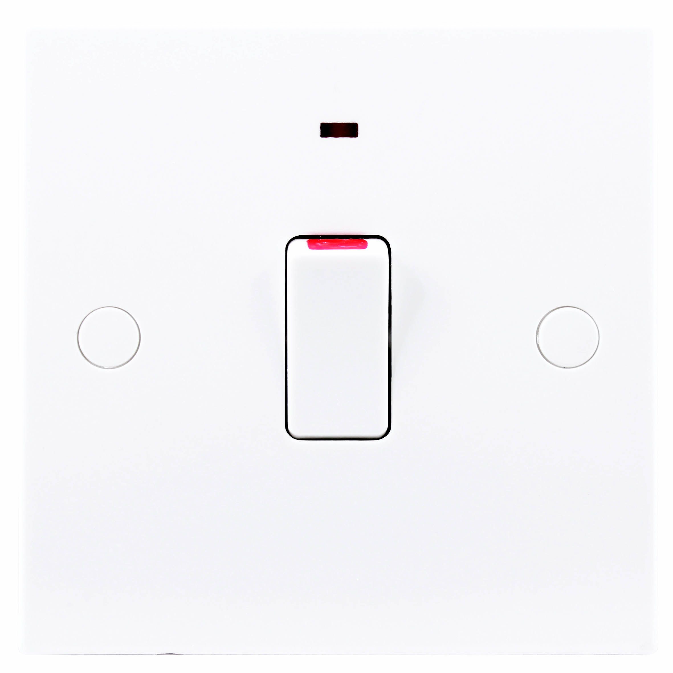 BG 20A Rocker Raised square Control switch Gloss White LED indicator