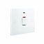 BG 20A Rocker Raised square Control switch with LED indicator Gloss White