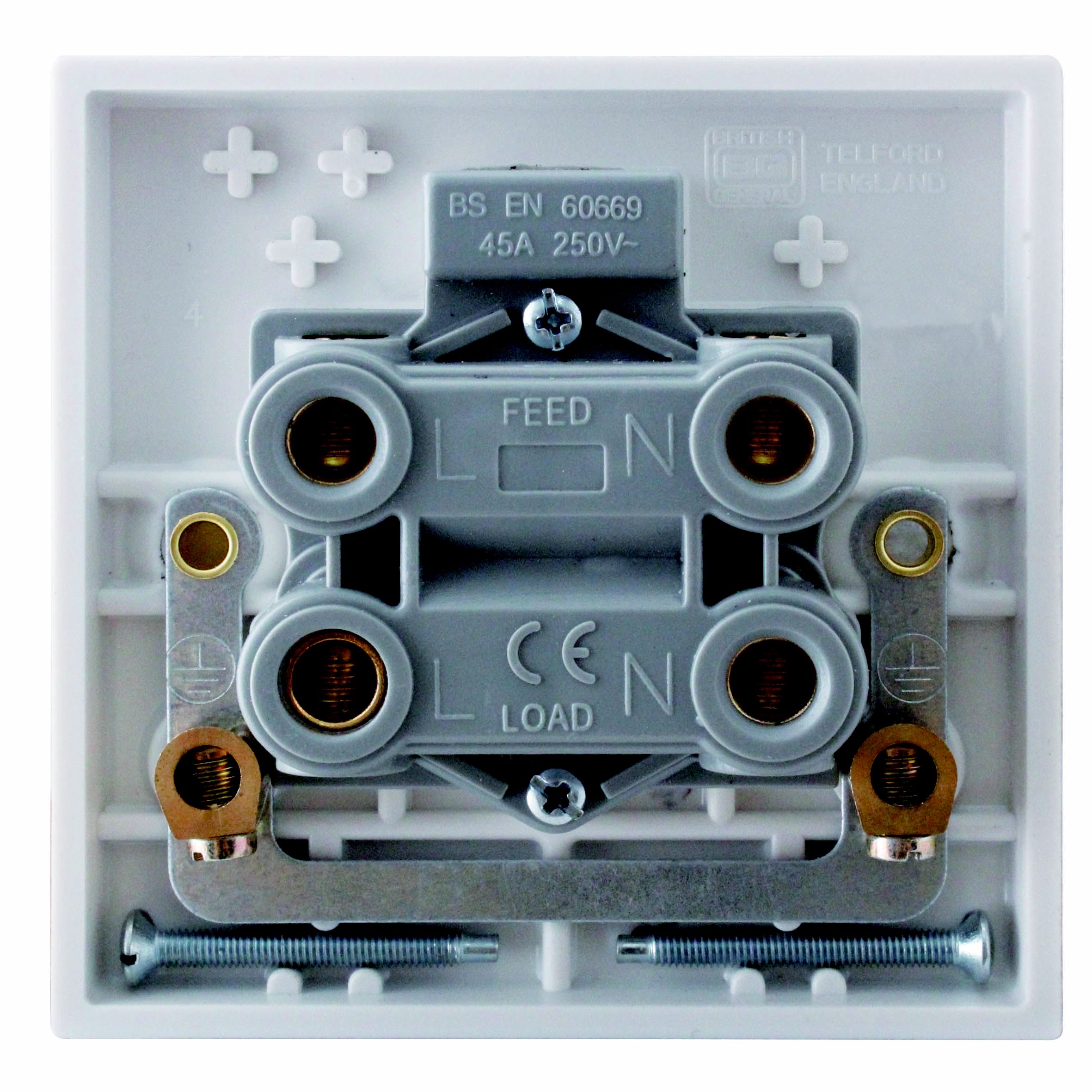 BG 45A Rocker Raised square Control switch Gloss White | Tradepoint