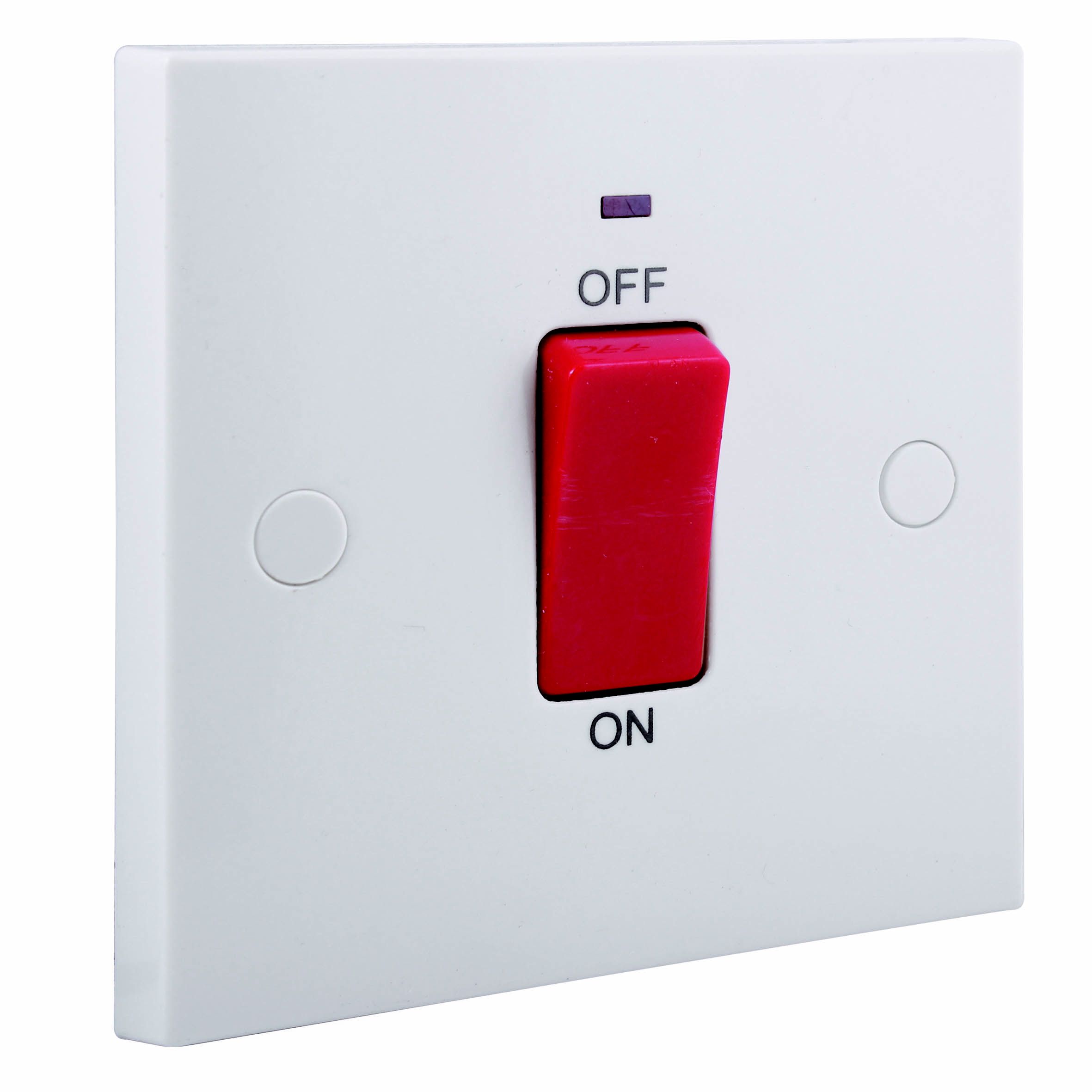 BG 45A Rocker Raised square Control switch with LED indicator Gloss White