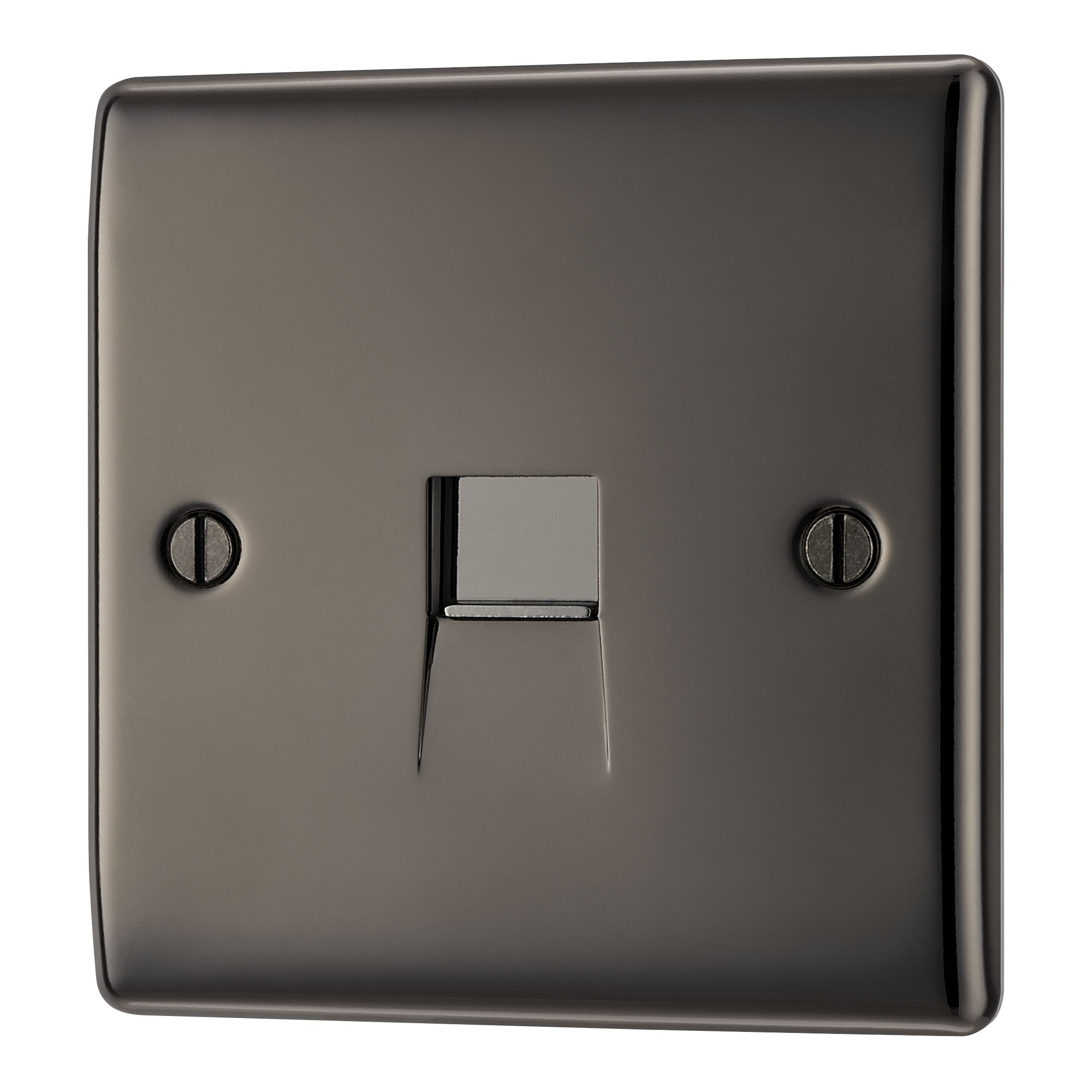 BG Black Nickel 1 gang Master telephone socket