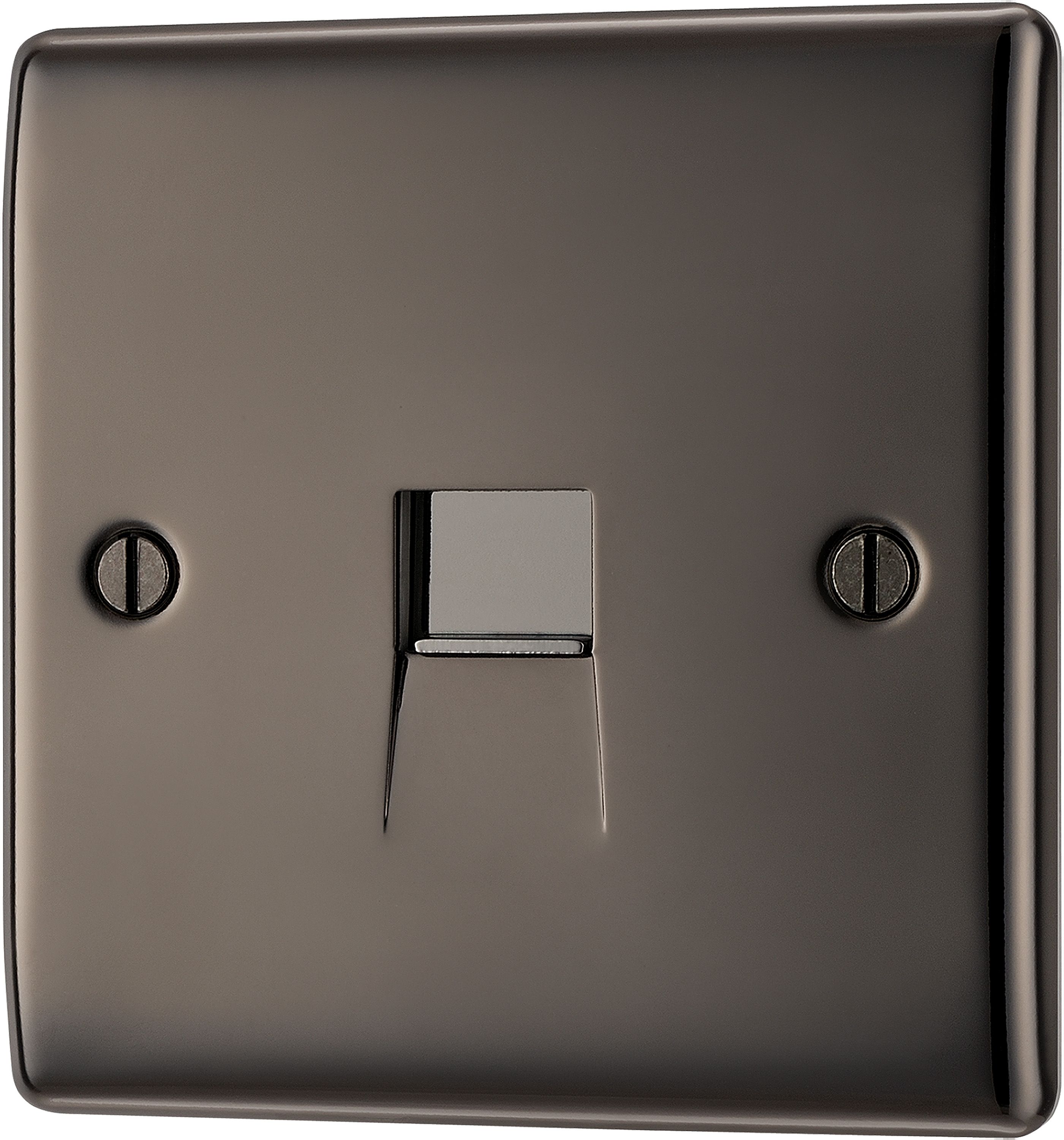 BG Black Nickel 1 gang Slave telephone socket