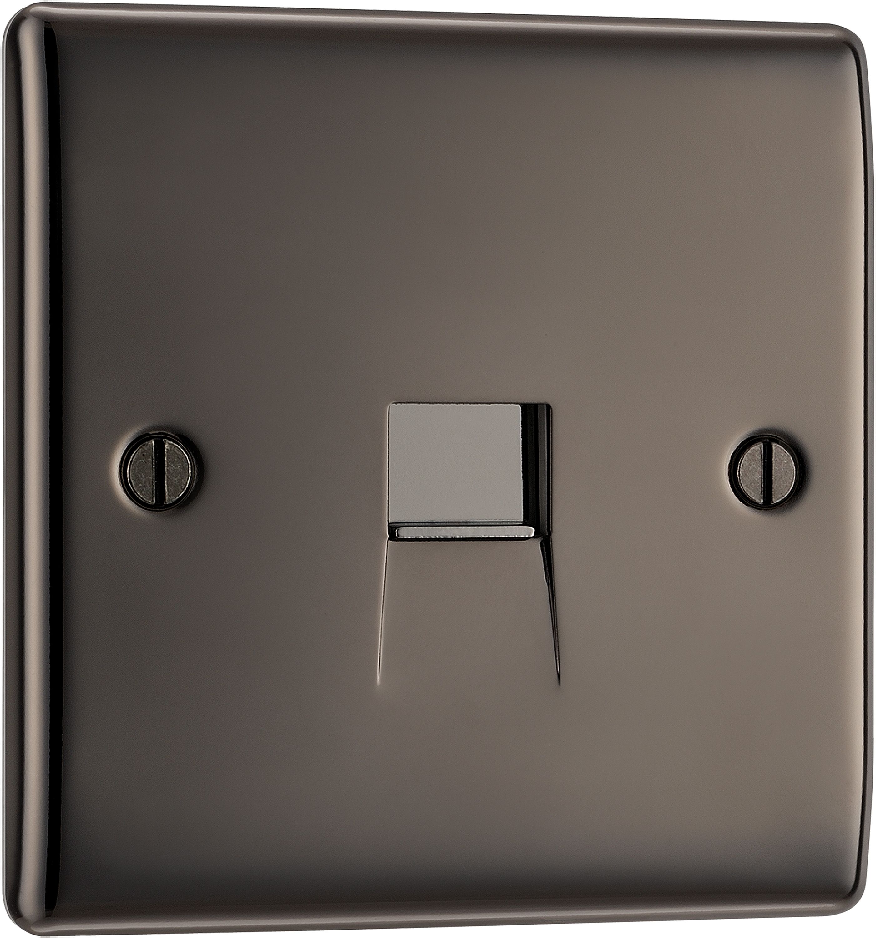 BG Black Nickel 1 gang Slave telephone socket