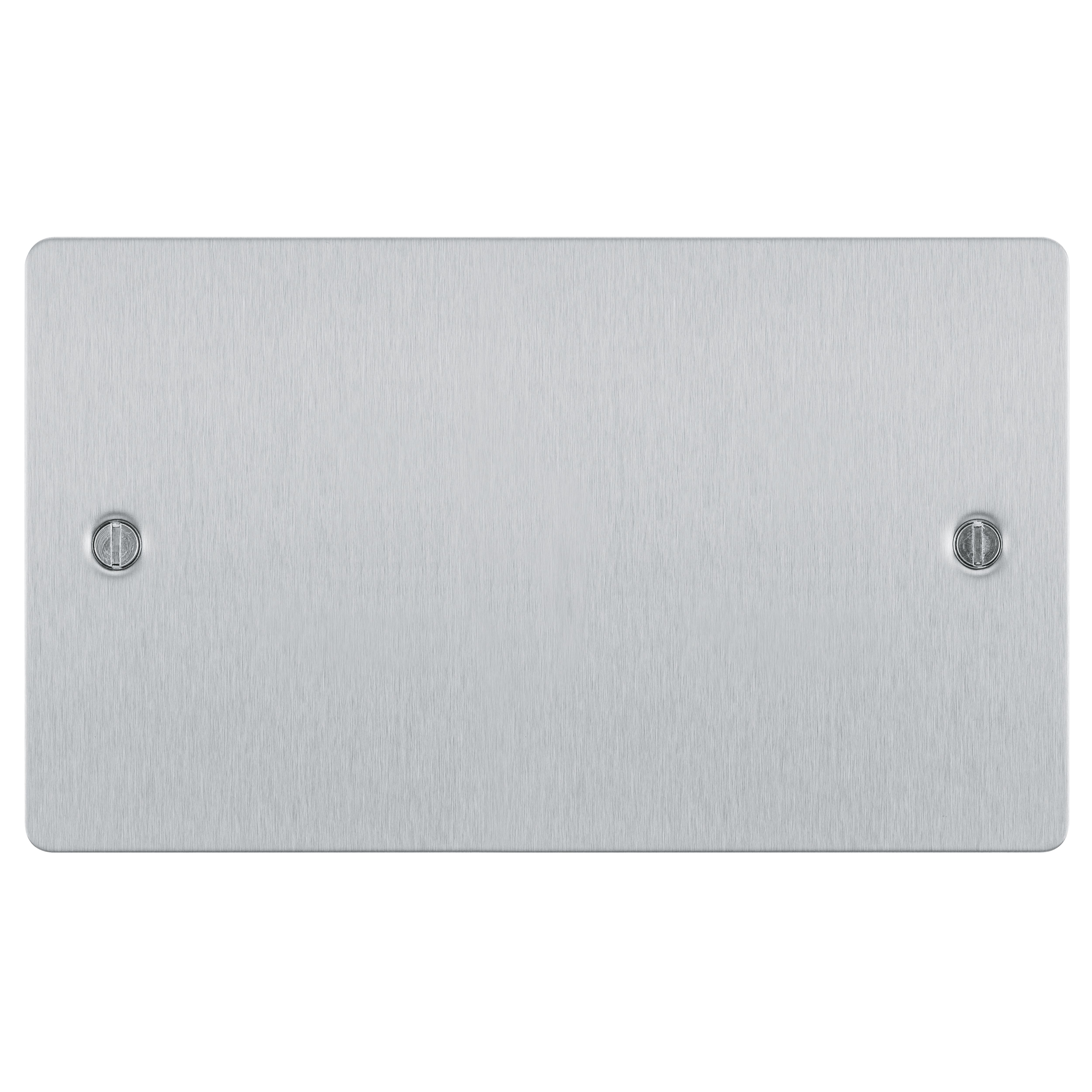 BG Brushed Steel 2 gang Double Blanking plate