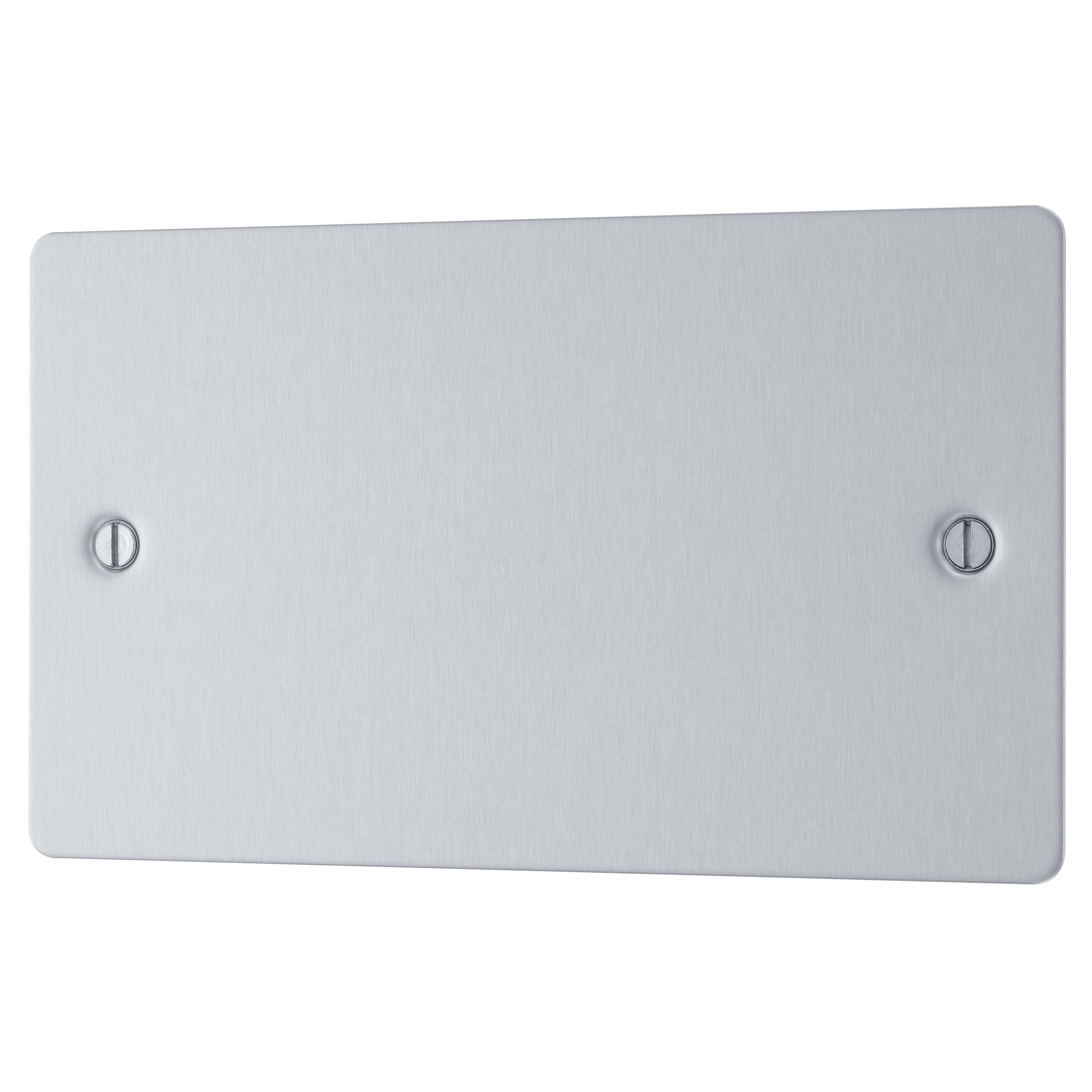 BG Brushed Steel 2 gang Double Blanking plate