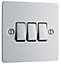 BG Brushed Steel 20A 2 way 3 gang Light Switch with Without LED indicator