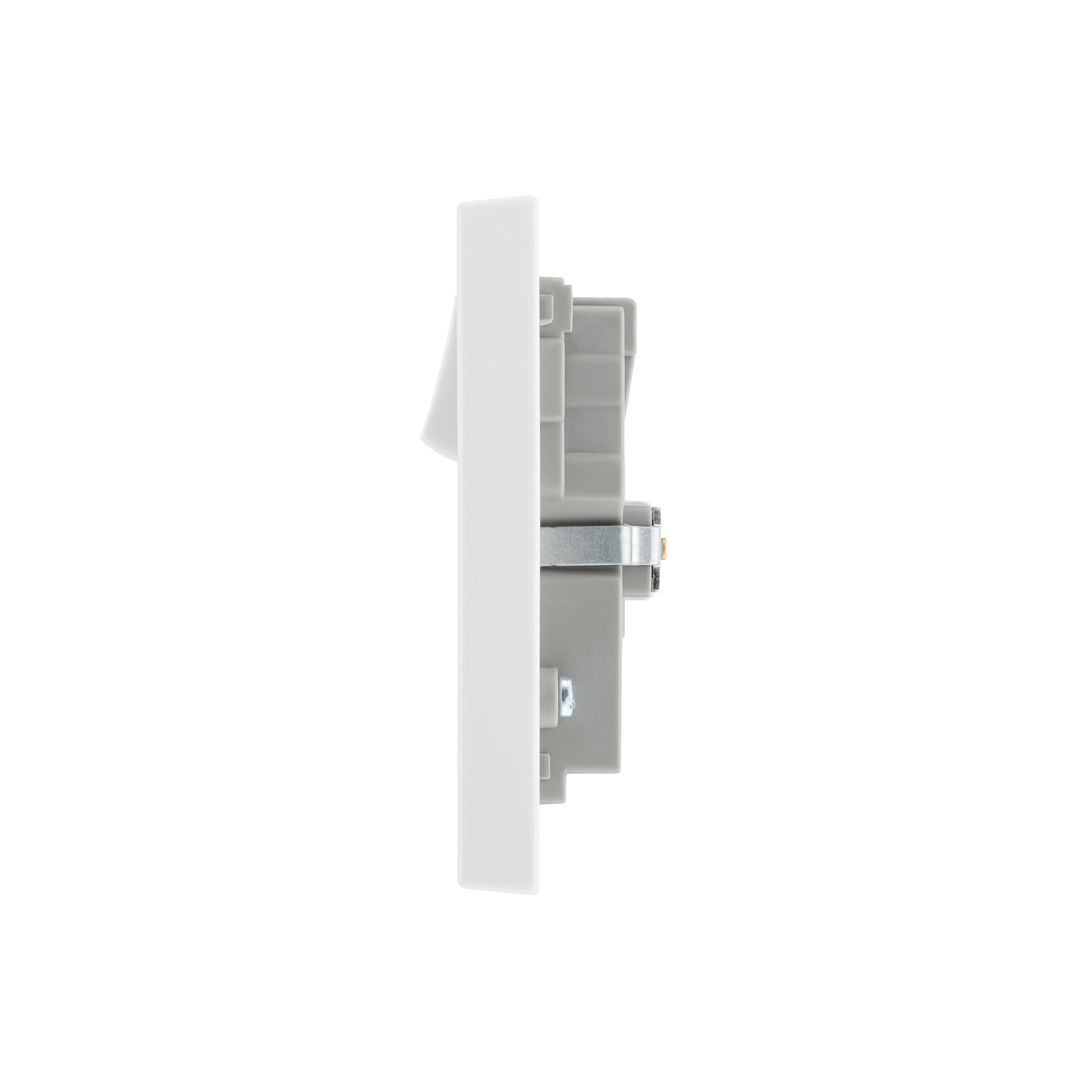 BG Double 13A Switched Gloss White Socket with USB x2 3.1A