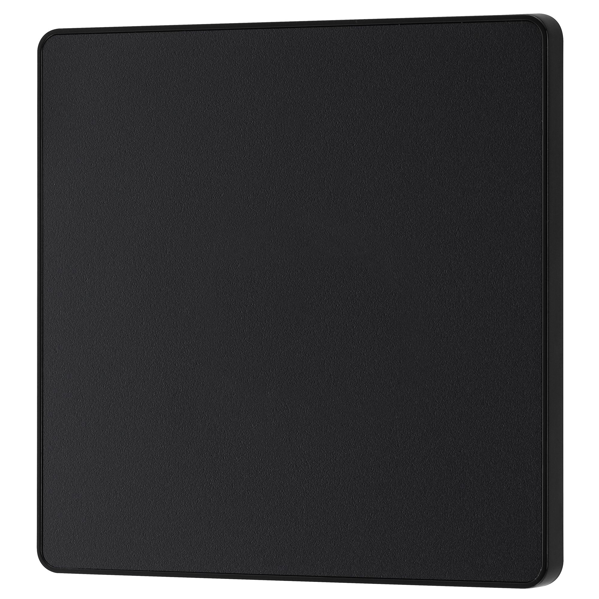 BG Matt Black 1 gang Single Screwless Blanking plate