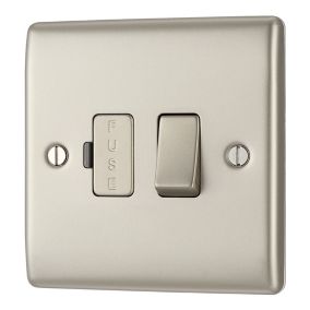 BG Nickel 13A 2 way Raised slim profile Screwed Switched Fused connection unit