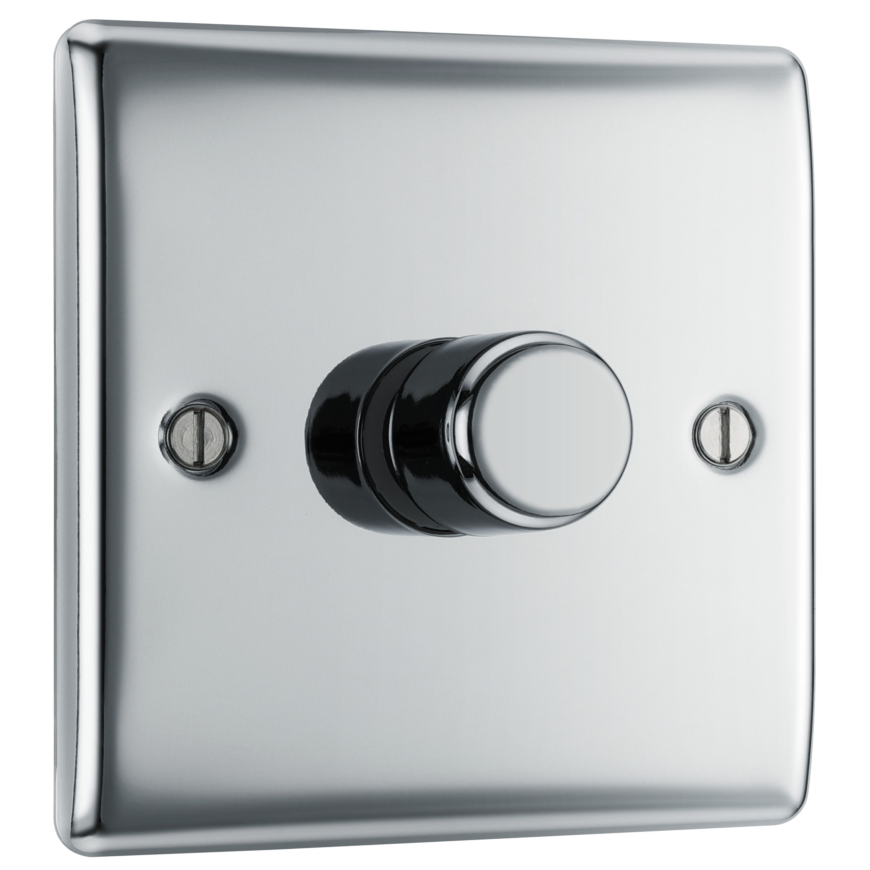 BG Raised slim Silver Chrome effect 1 gang profile Single 200W 