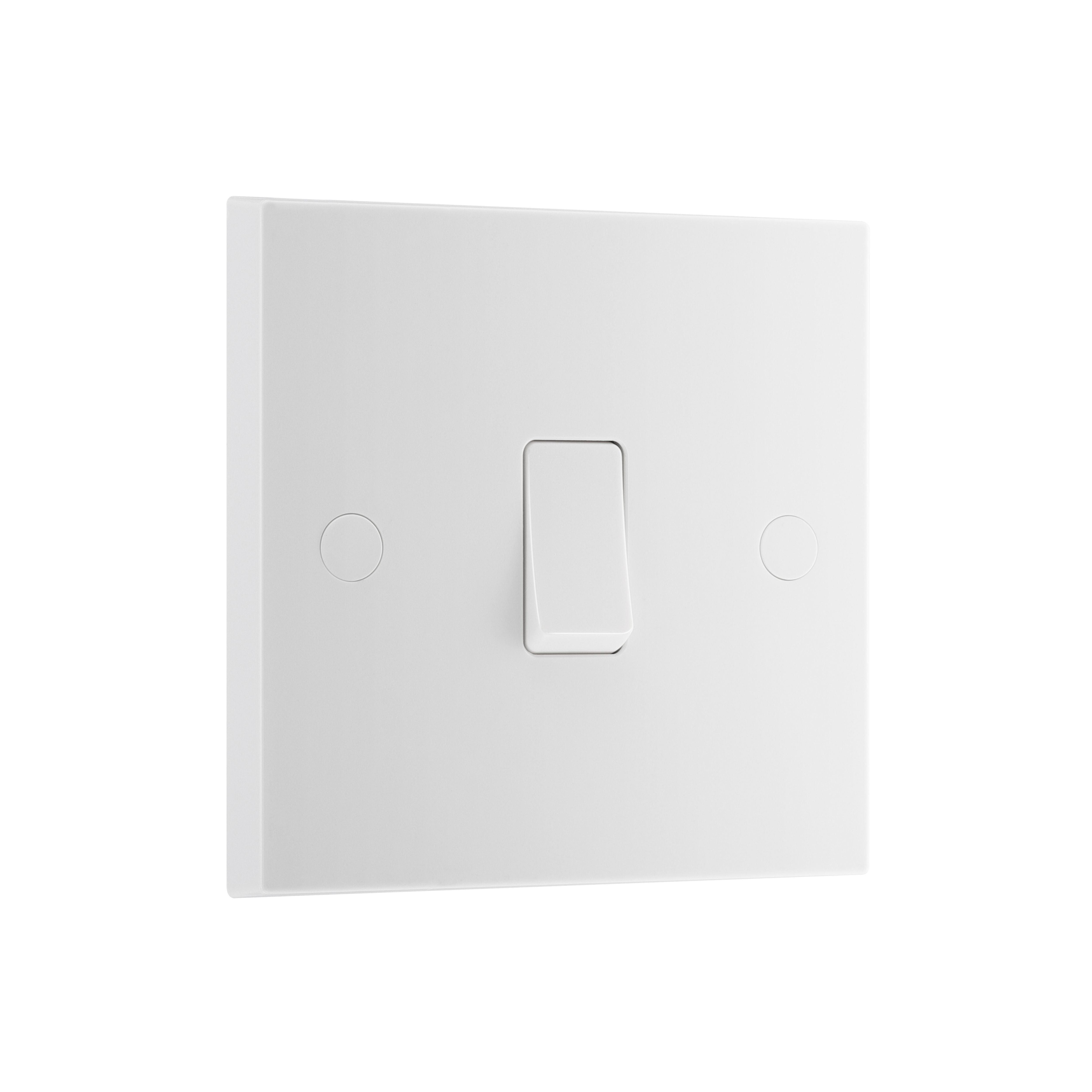 BG White 20A 1 way 1 gang Light Switch, Pack of 5
