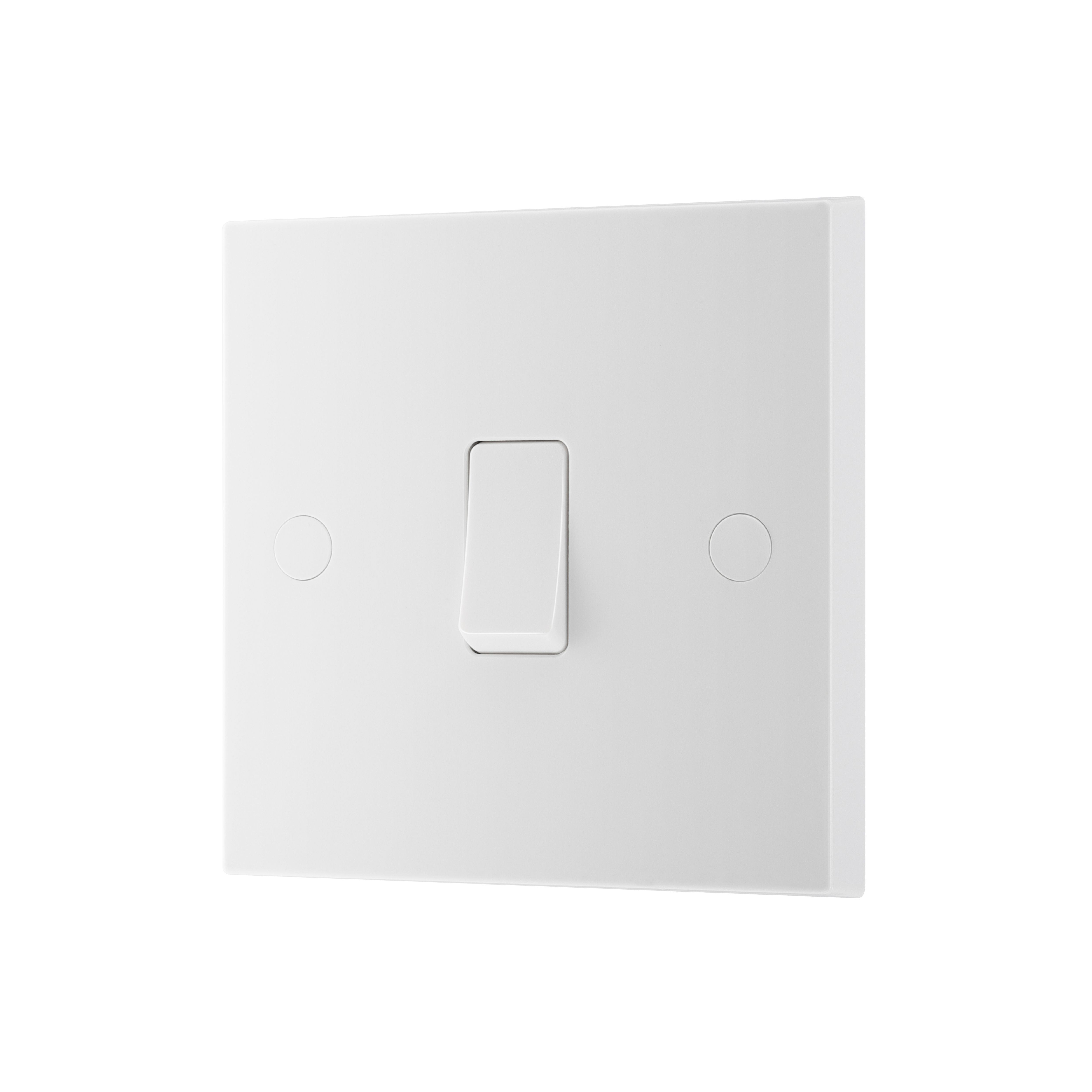 BG White 20A 1 way 1 gang Light Switch, Pack of 5