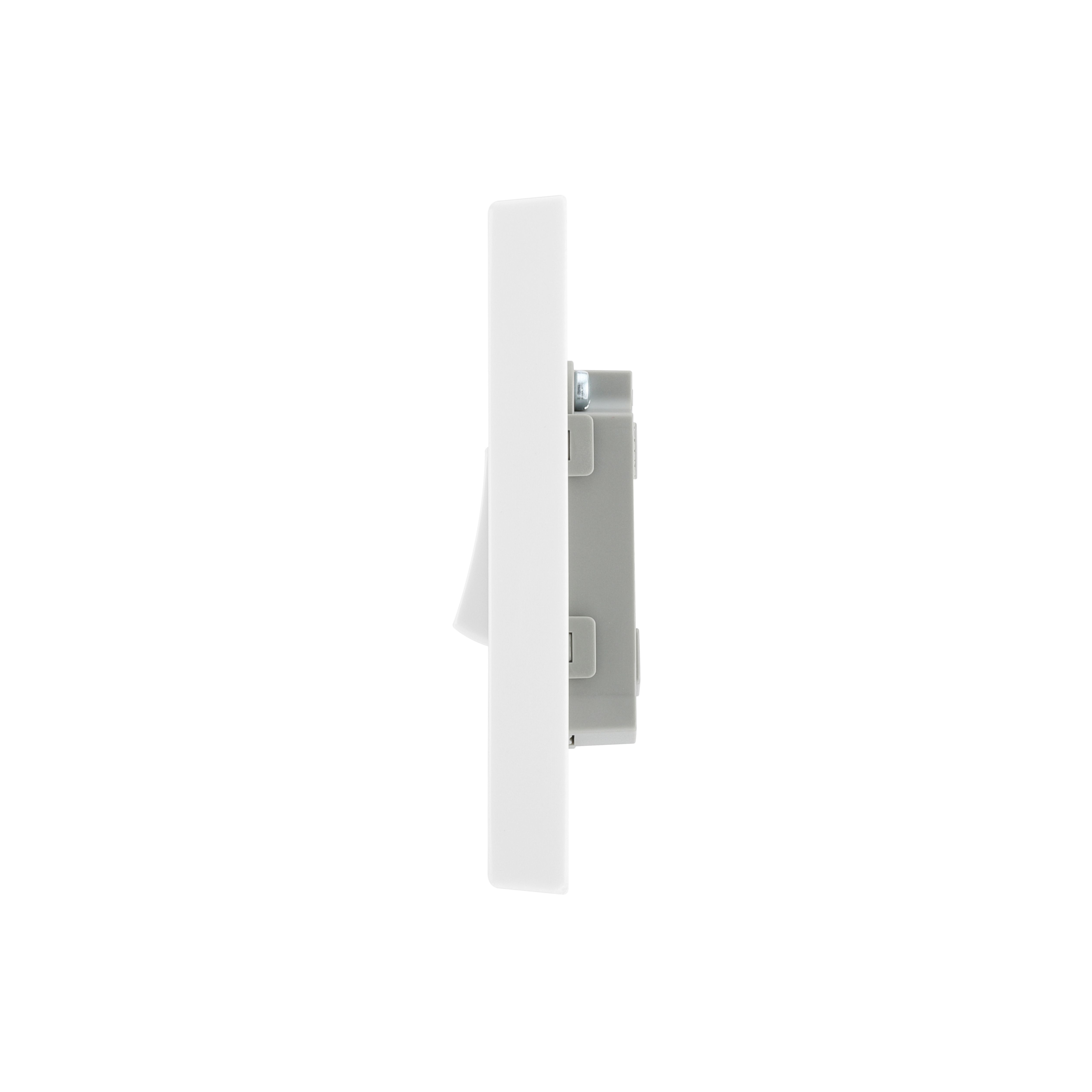 BG White 20A 1 way 1 gang Light Switch, Pack of 5