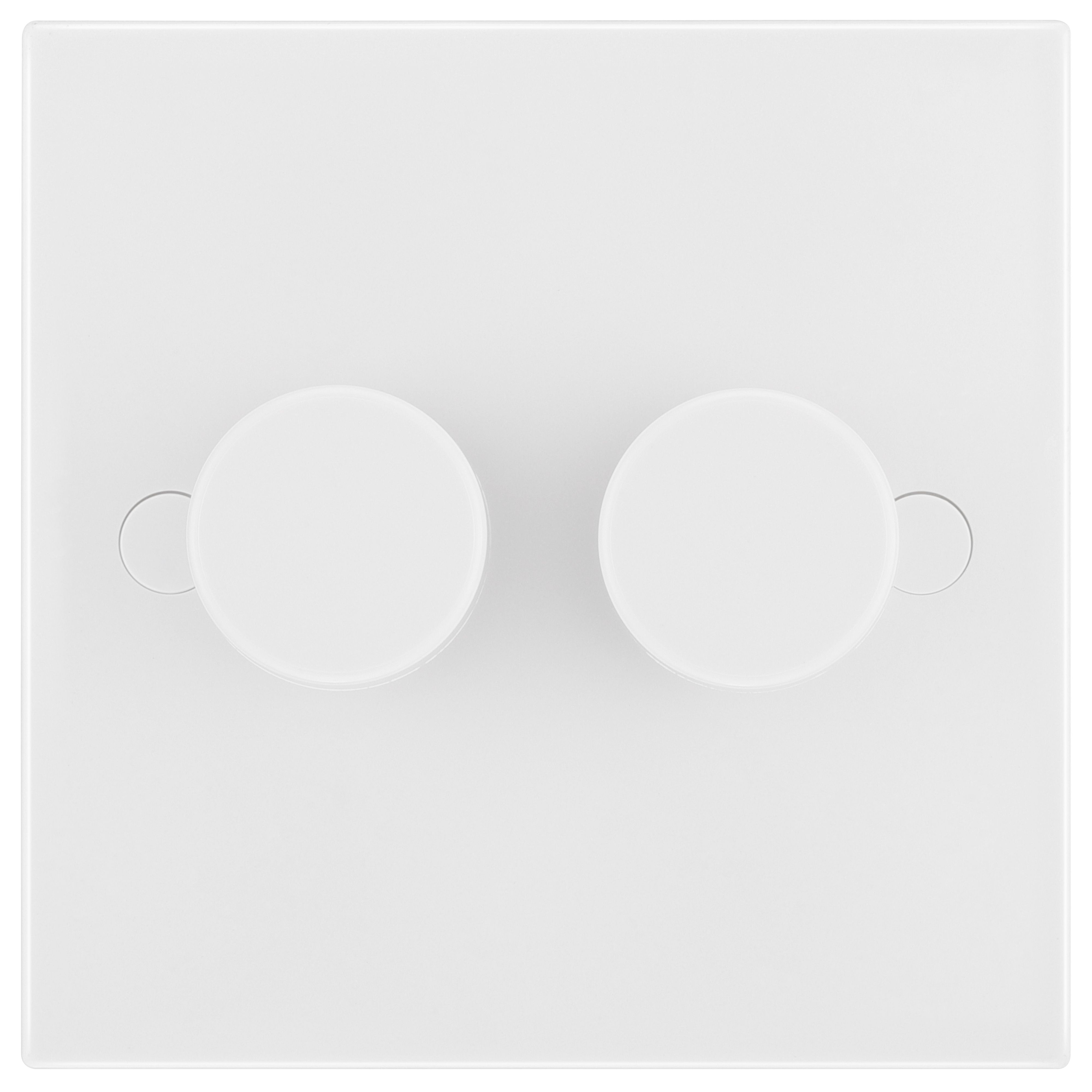 BG White profile Double 2 way 400W Dimmer switch