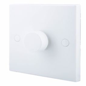 BG White Raised square profile Single 2 way 400W Screwed Dimmer switch