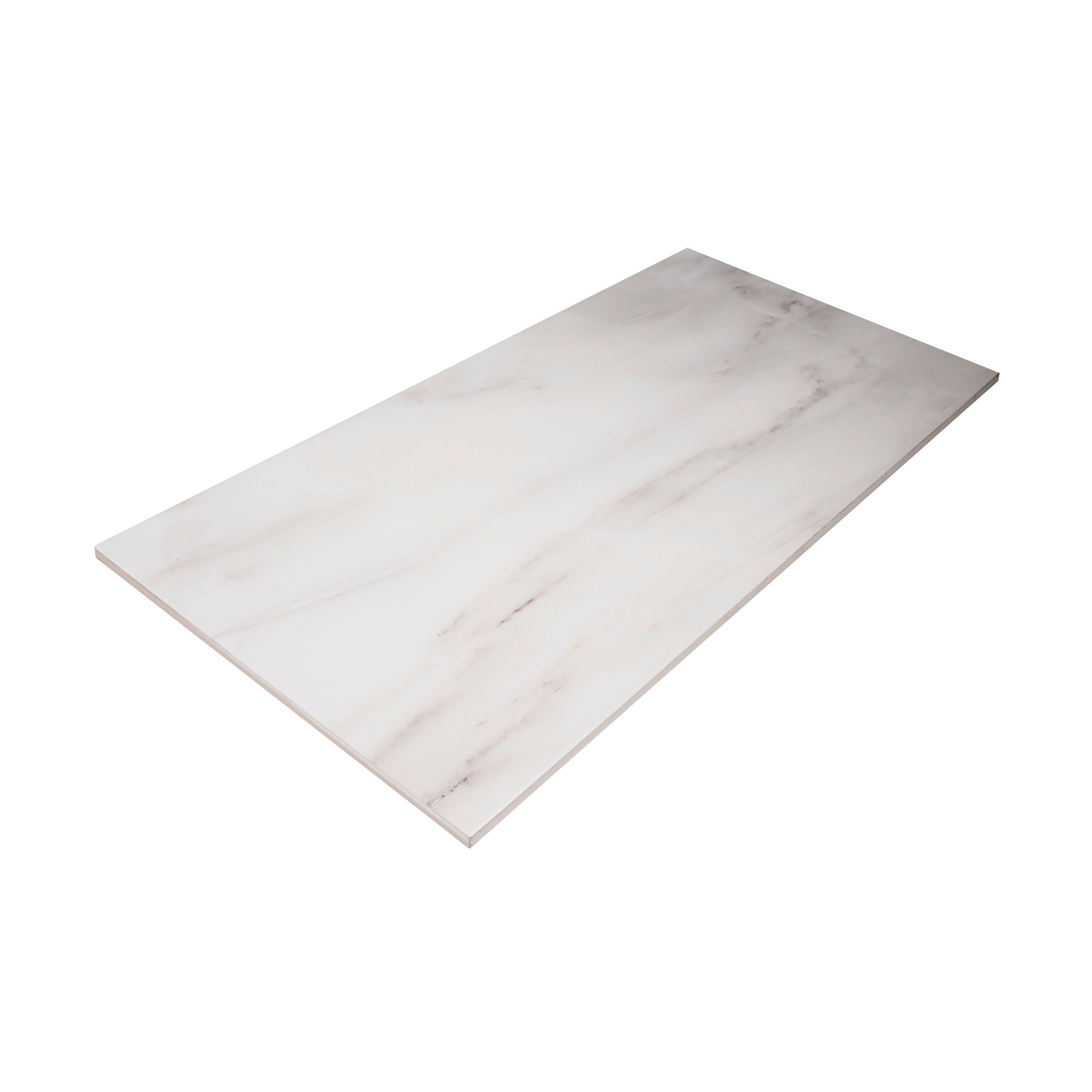 Bianco Taupe Satin Marble effect Ceramic Wall & floor Tile, Pack of 5, (L)600mm (W)300mm
