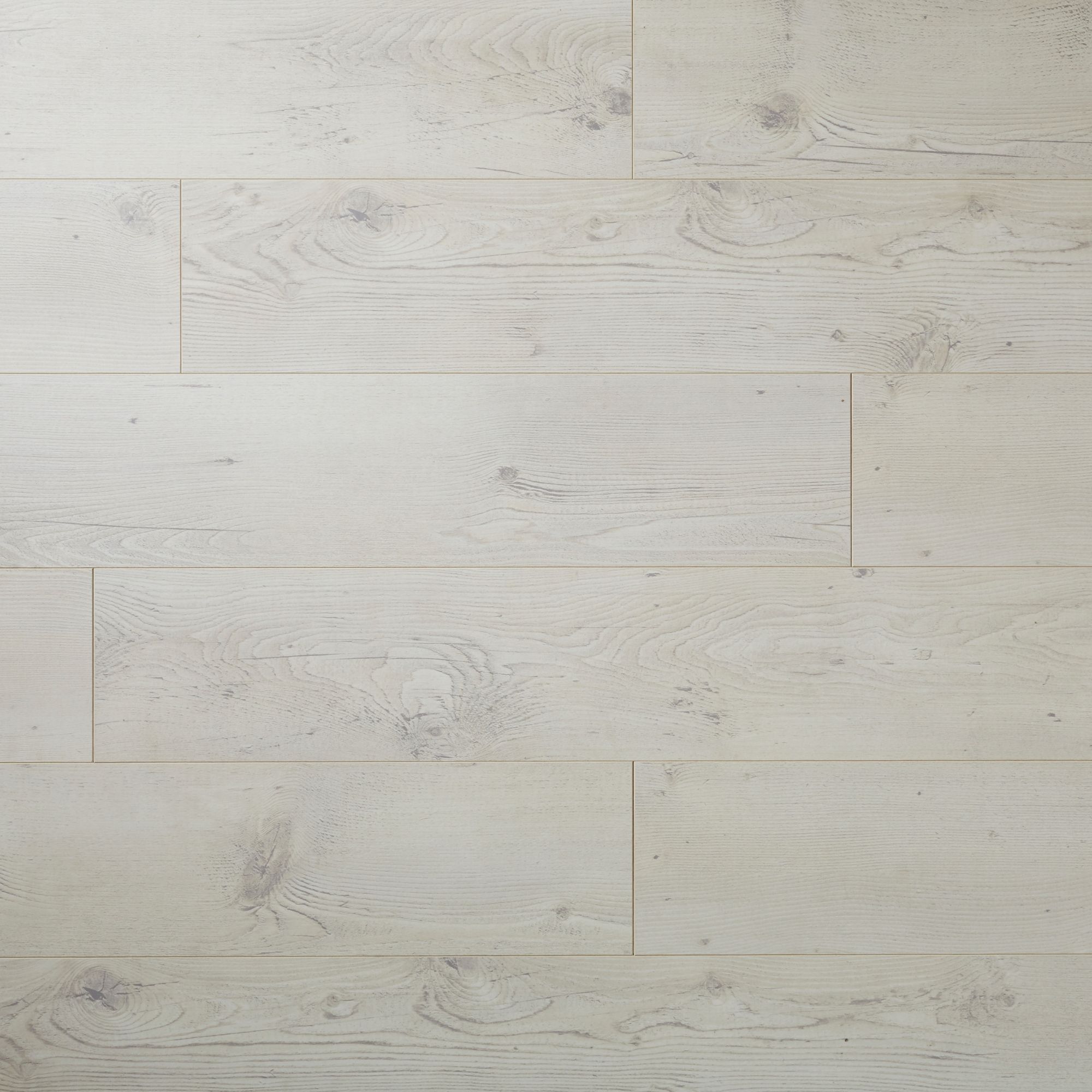 Bilston White Gloss Oak effect Laminate Flooring Sample