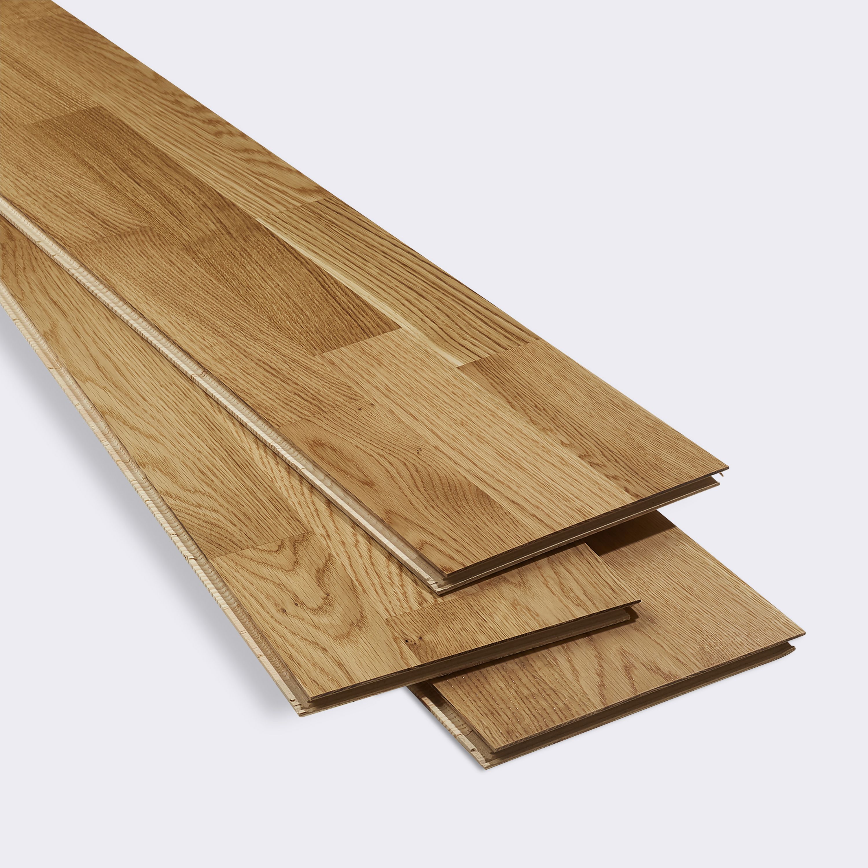 Bishorn Natural Oak Real wood top layer Flooring Sample, (W)207mm