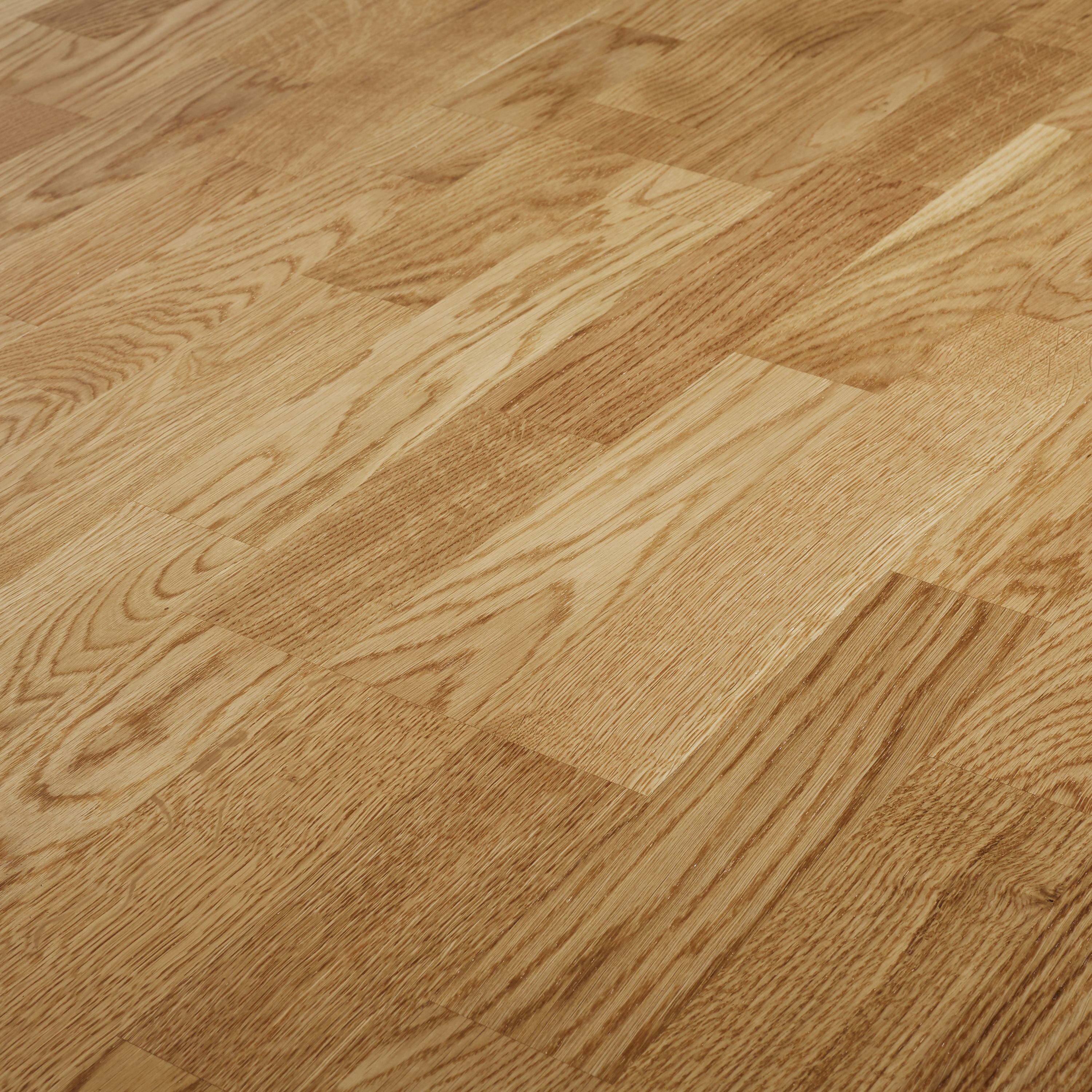 Bishorn Natural Oak Real wood top layer Flooring Sample, (W)207mm