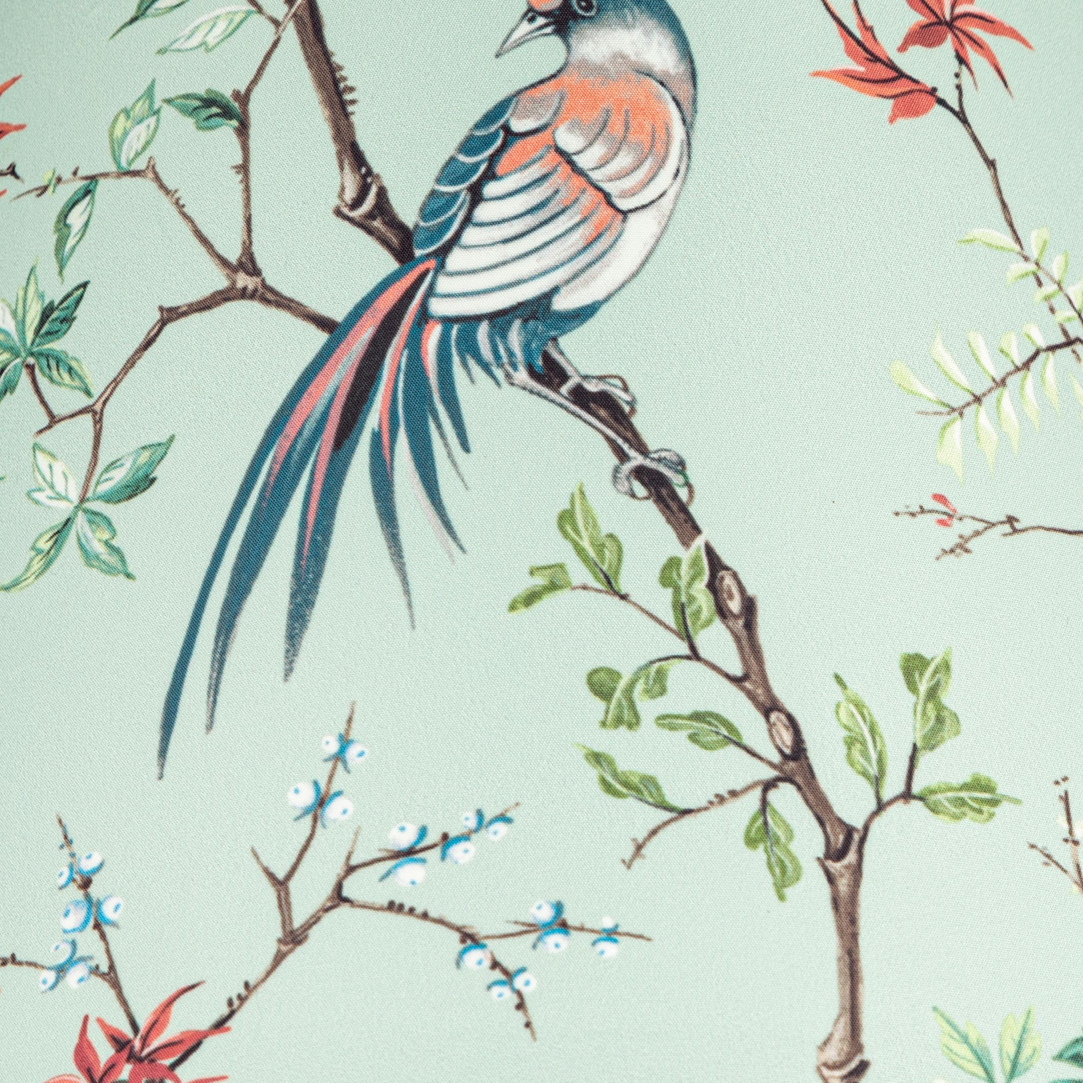 Biyu Mint & Red Bird Tapered Lamp shade (D)25cm