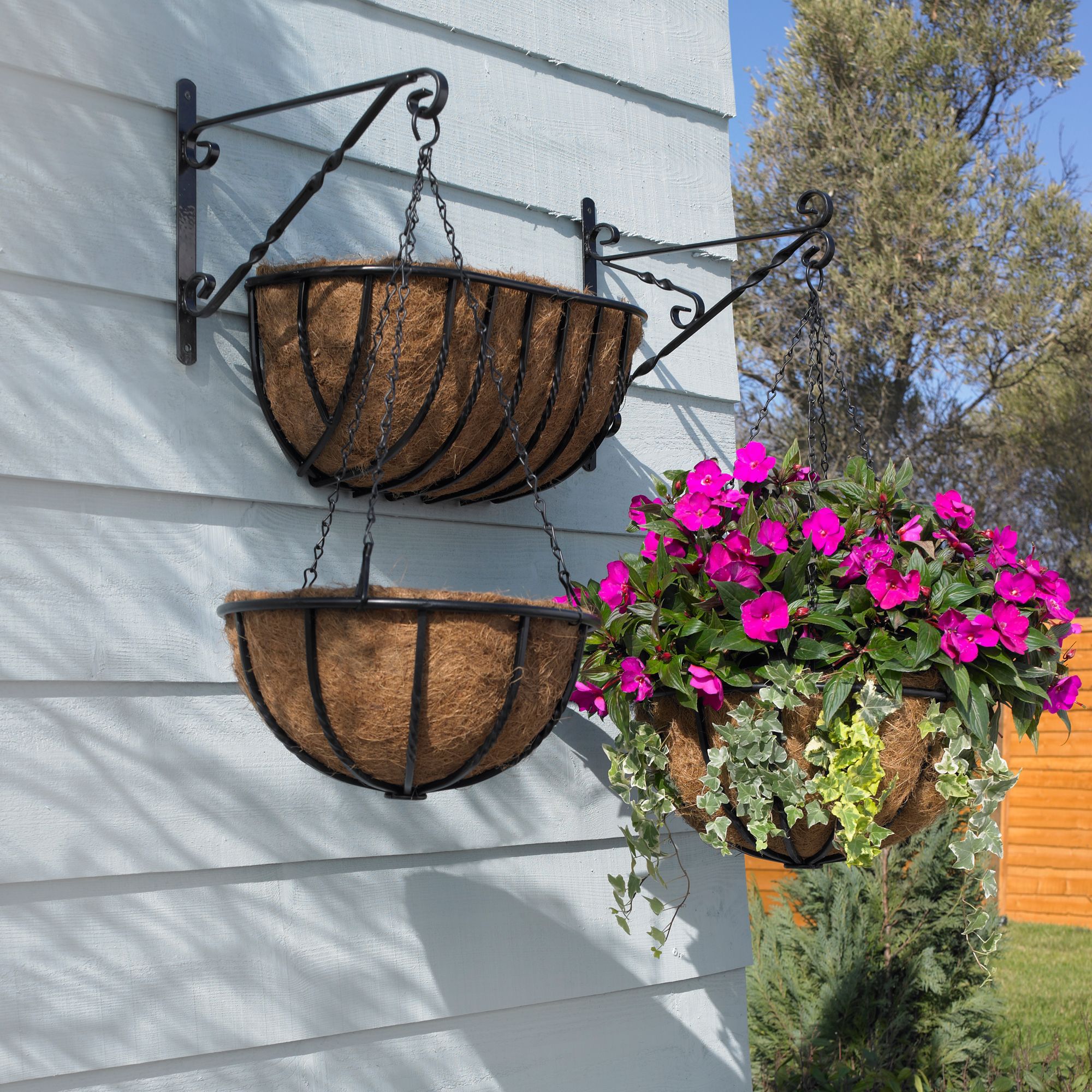 Black 358mm Hanging basket Bracket