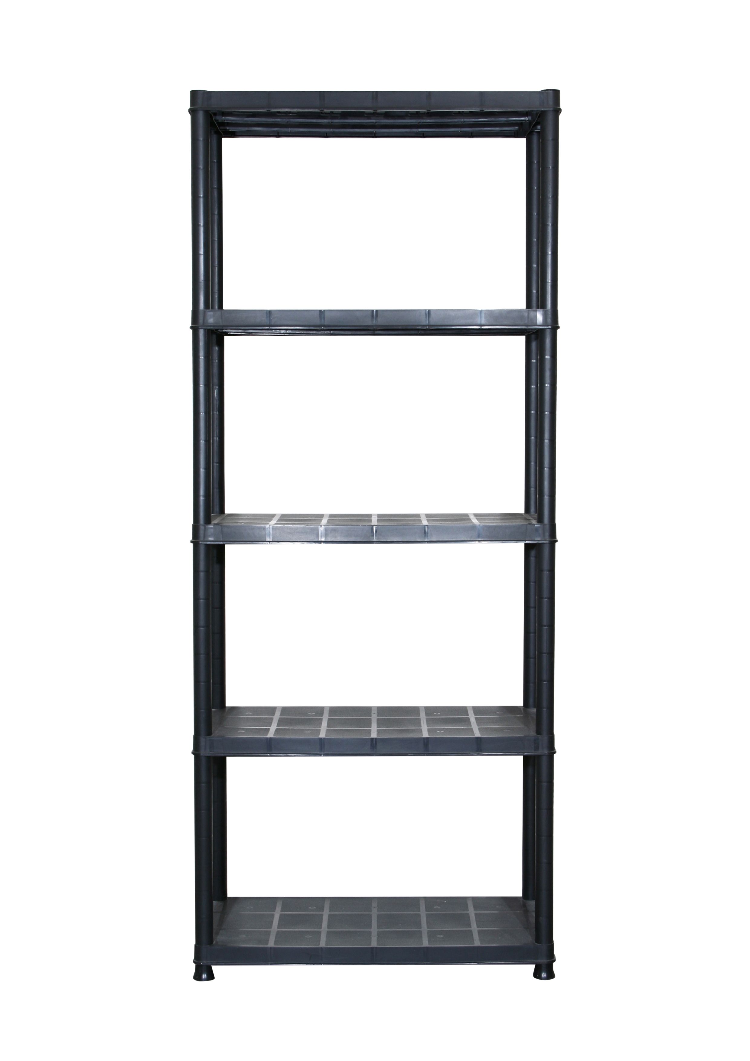 Black 5 shelf Plastic Shelving unit (H)1700mm (W)710mm