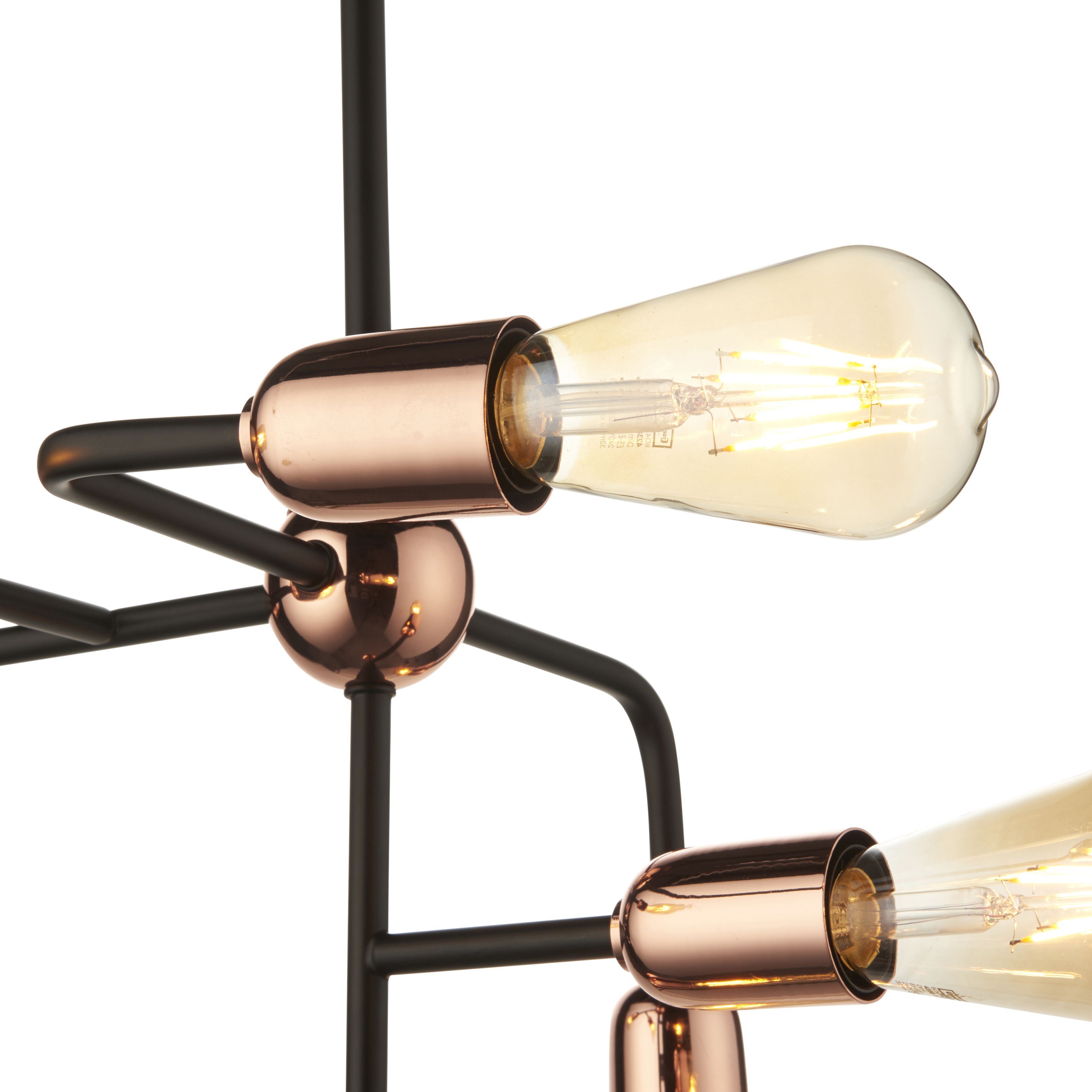 Black 6 Lamp Pendant ceiling light, (Dia)365mm