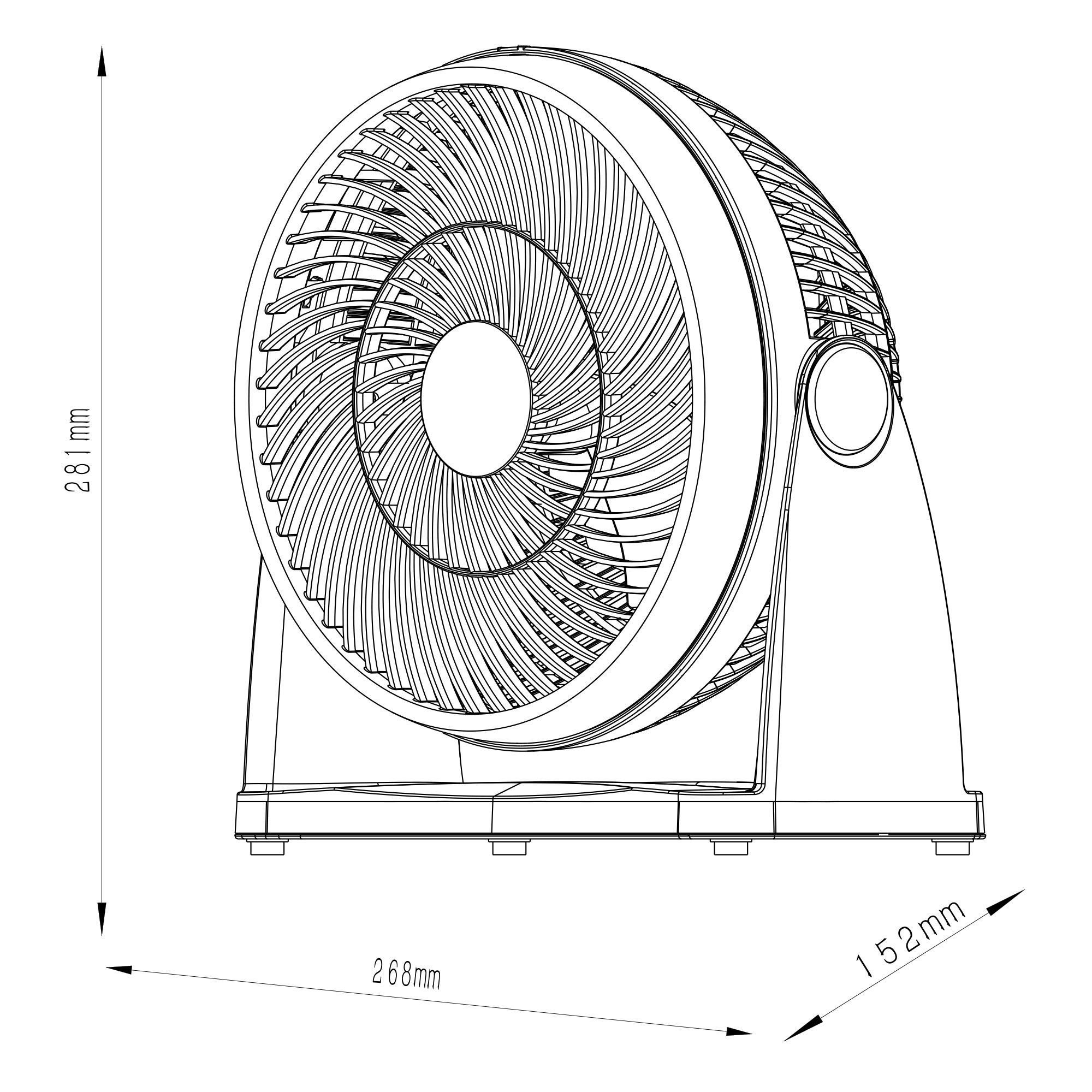 Black 7" 21W Table fan