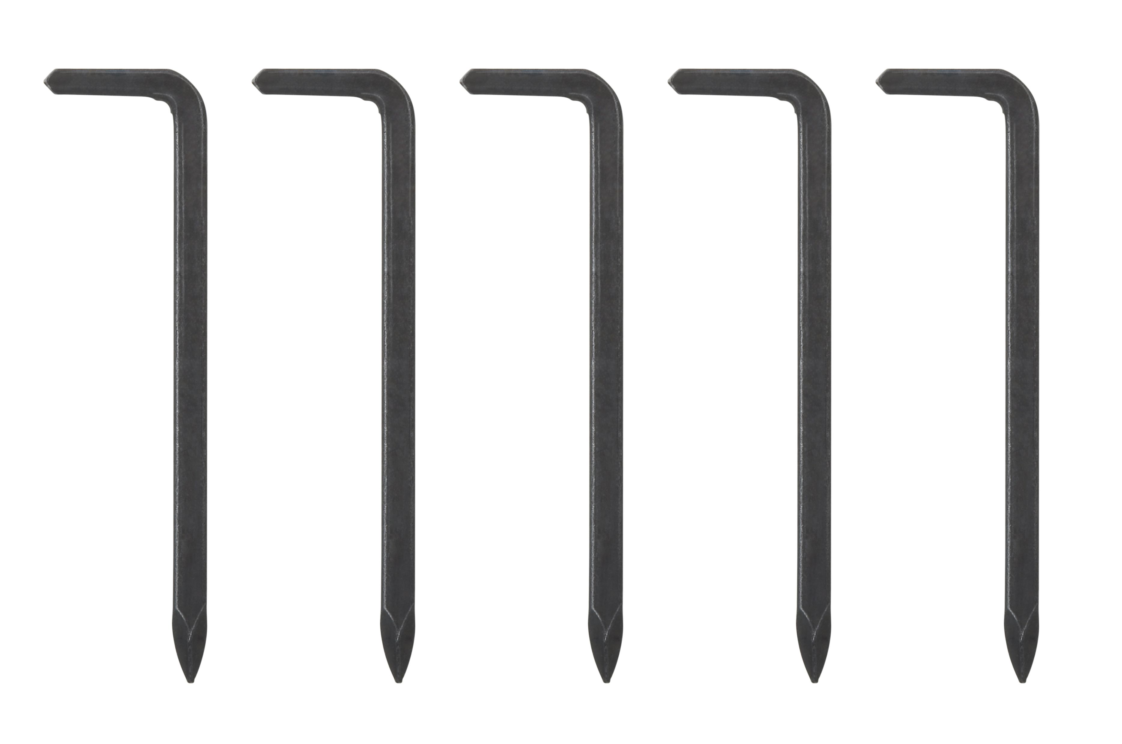 Black Carbon steel Medium Single Hook (Holds)10kg, Pack of 5