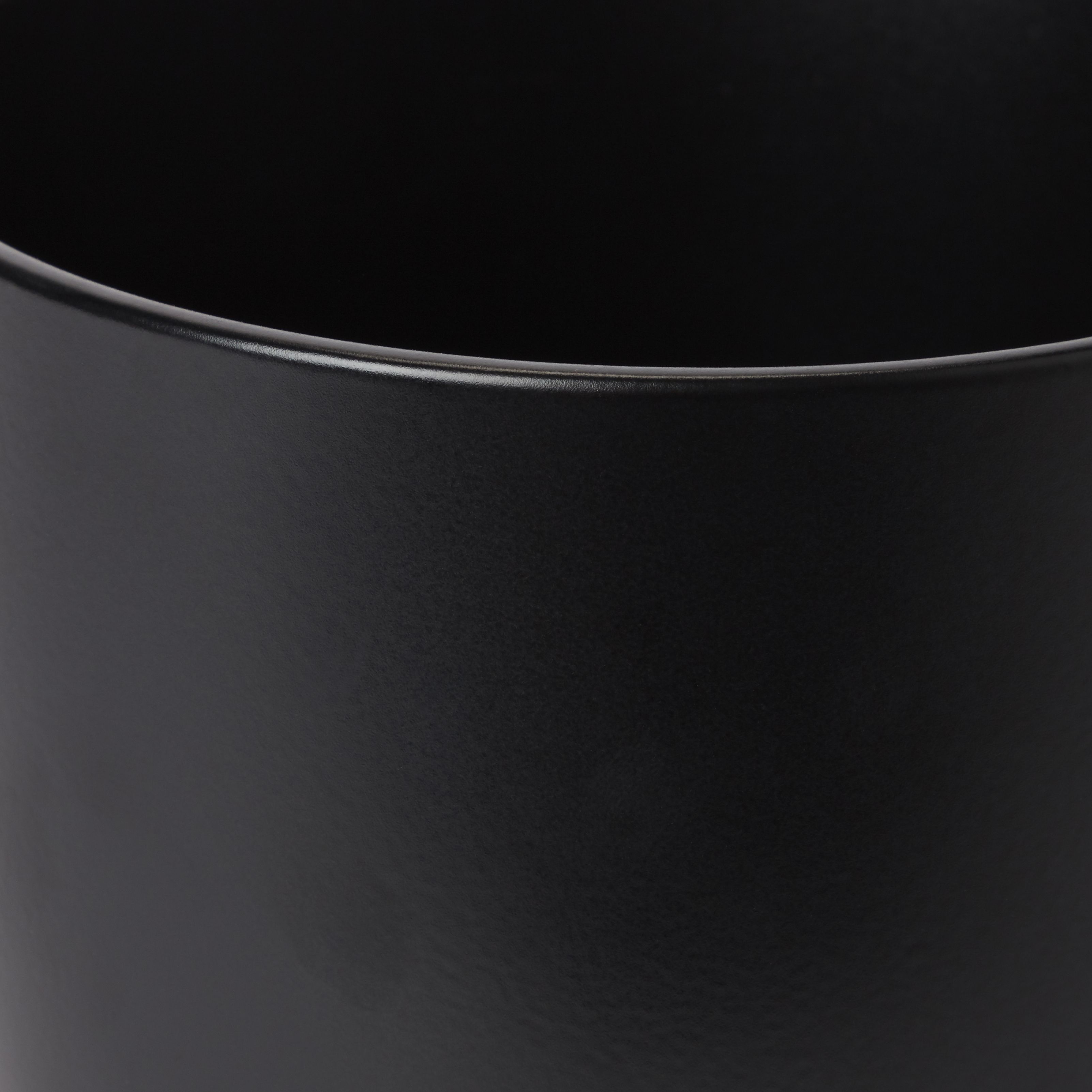 Black Ceramic Circular Plant pot (Dia)14.4cm