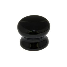 Black Ceramic Porcelain effect Cabinet Knob (Dia)35mm
