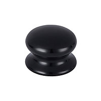 Black Ceramic Porcelain effect Round Furniture Knob (Dia)50mm