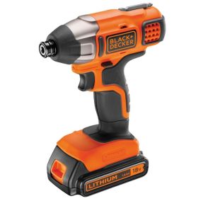 Black+Decker 18V Li-ion Brushed Cordless Impact driver (1 x 1.5Ah) - BDCIM18