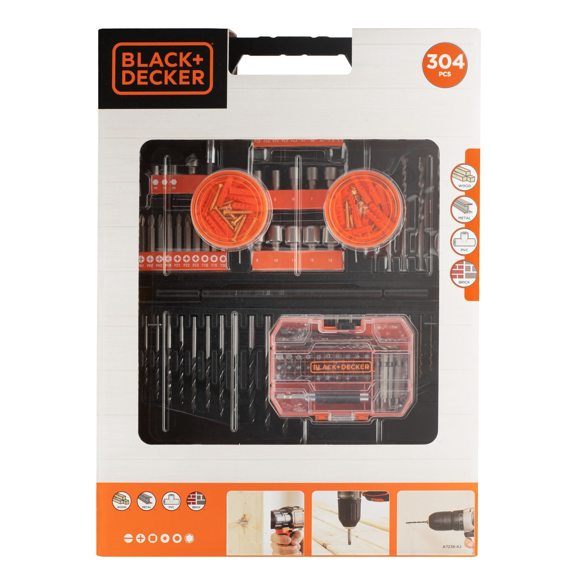 Black+Decker 304 piece Round Mixed Drill & screwdriver bit set