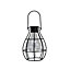 Black Glass & metal Solar-powered Outdoor LED Hanging lantern
