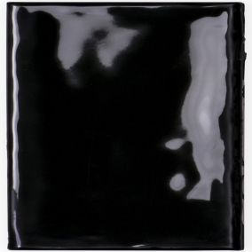 Black Gloss Ceramic Wall Tile, Pack of 54, (L)245mm (W)75mm