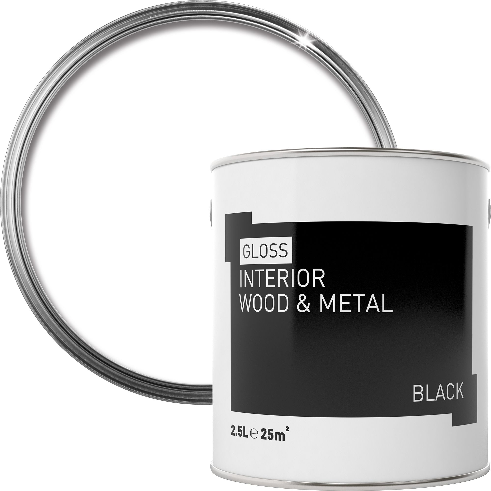 Black Gloss Metal & wood paint, 2.5L Tradepoint