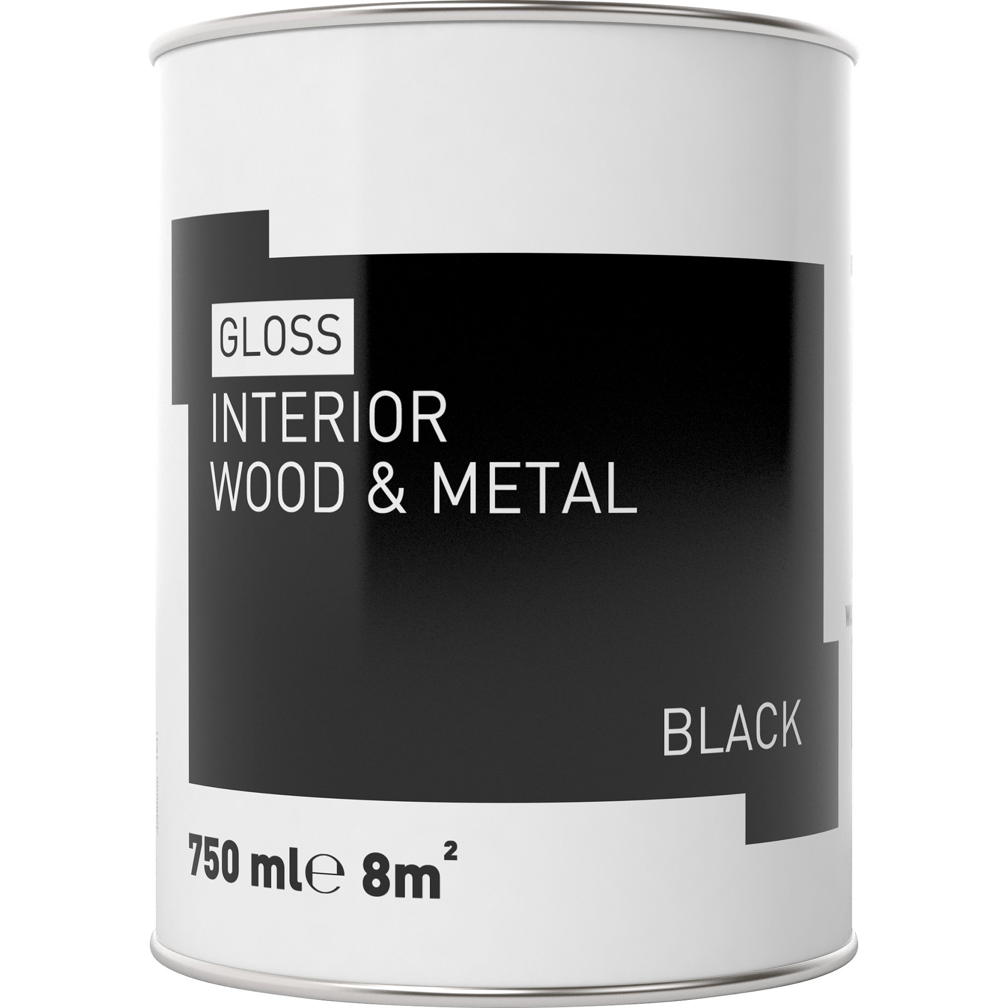 Black Gloss Metal & wood paint, 750ml