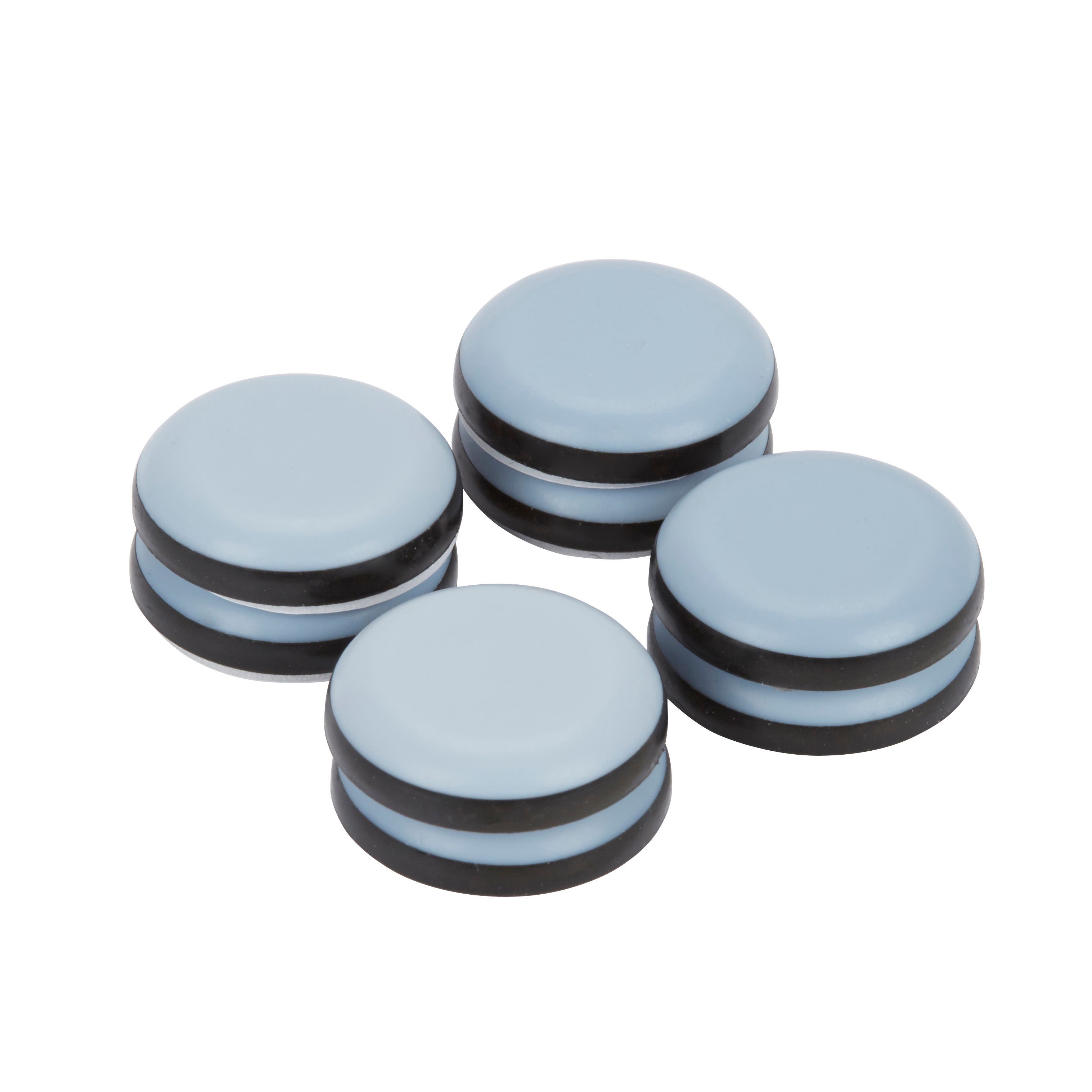 Black & grey EVA & PTFE Glide (Dia)25mm, Pack of 8