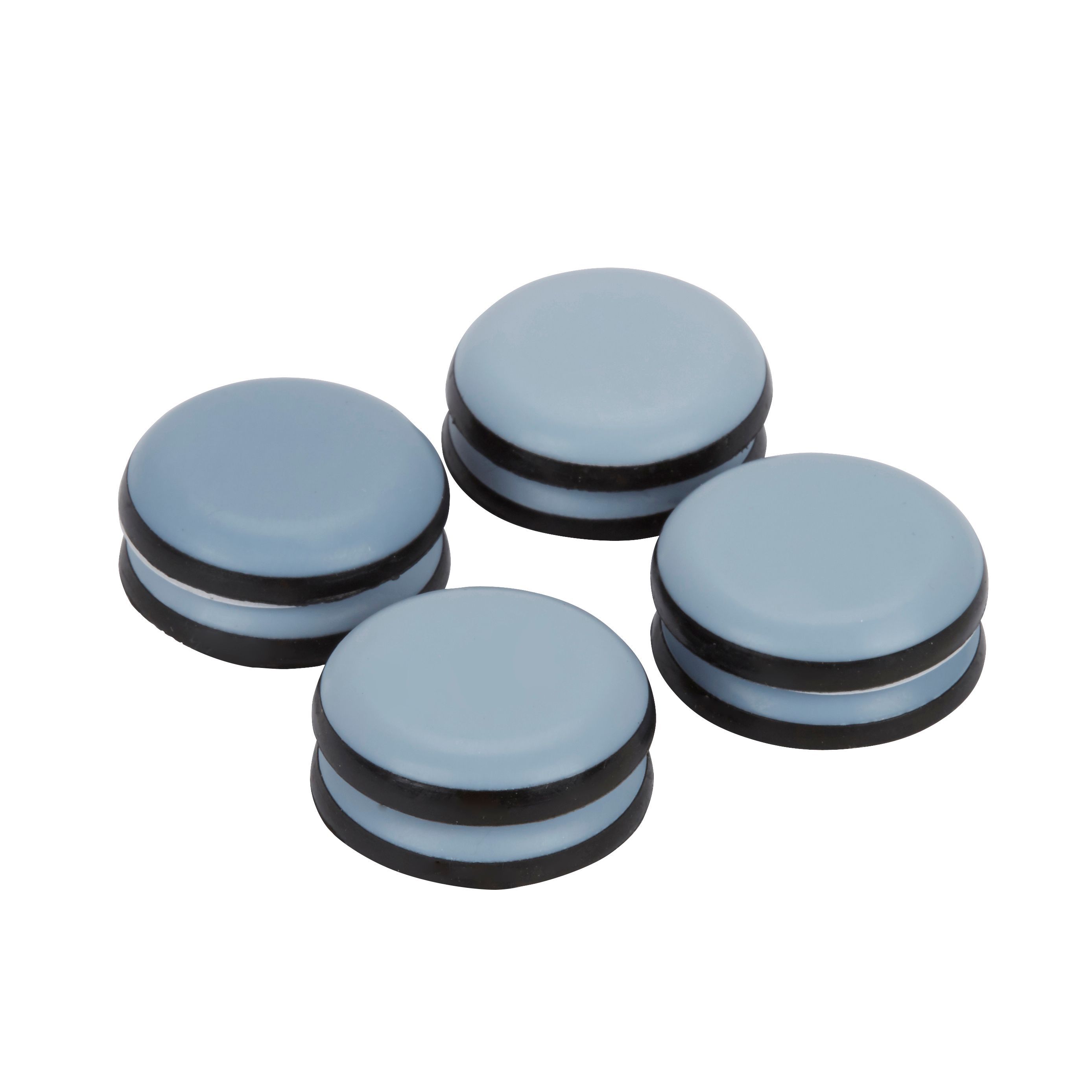 Black & grey EVA & PTFE Glide (Dia)30mm, Pack of 8