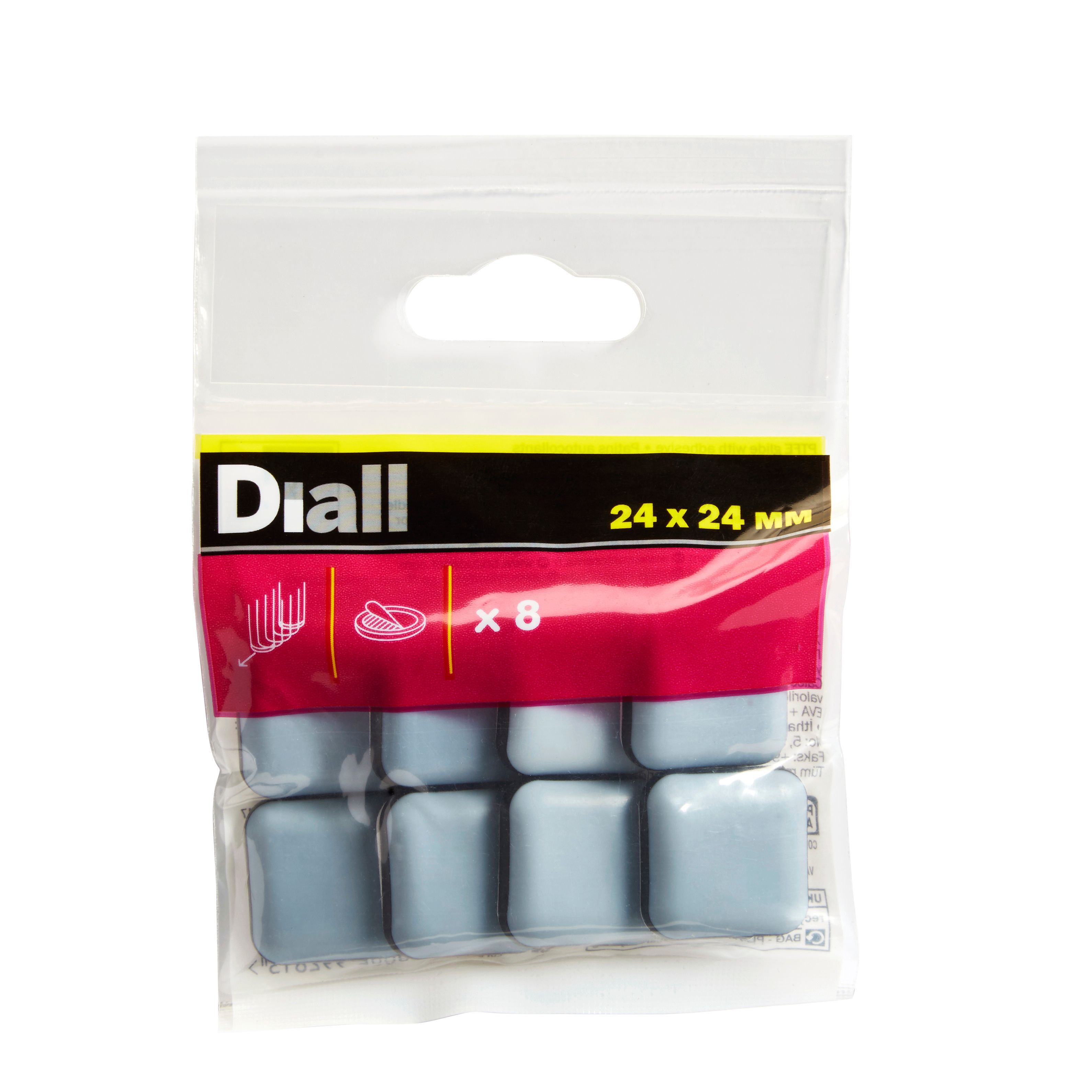 Black & grey EVA & PTFE Glide (W)24mm, Pack of 8