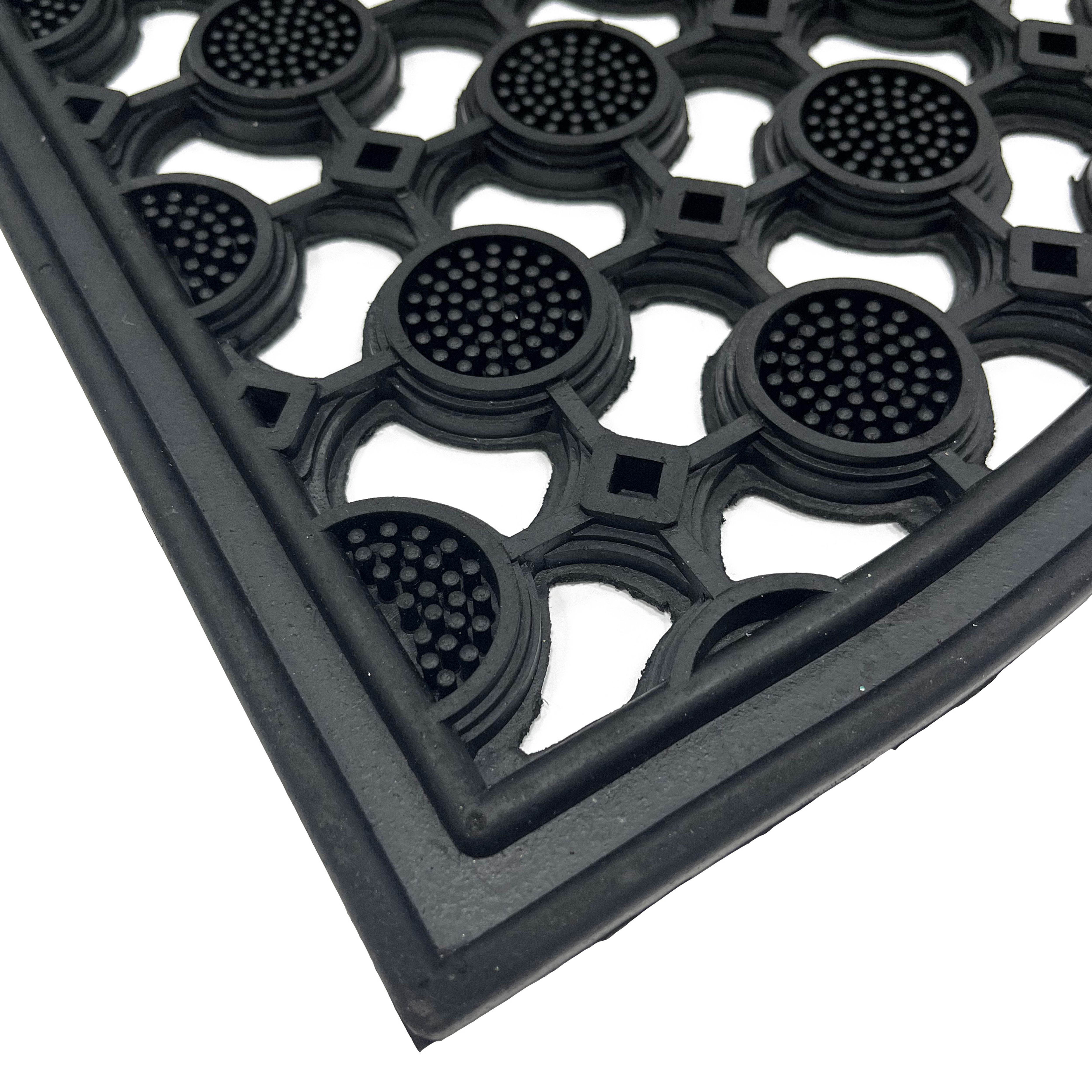 Black Half moon Door mat, 75cm x 45cm