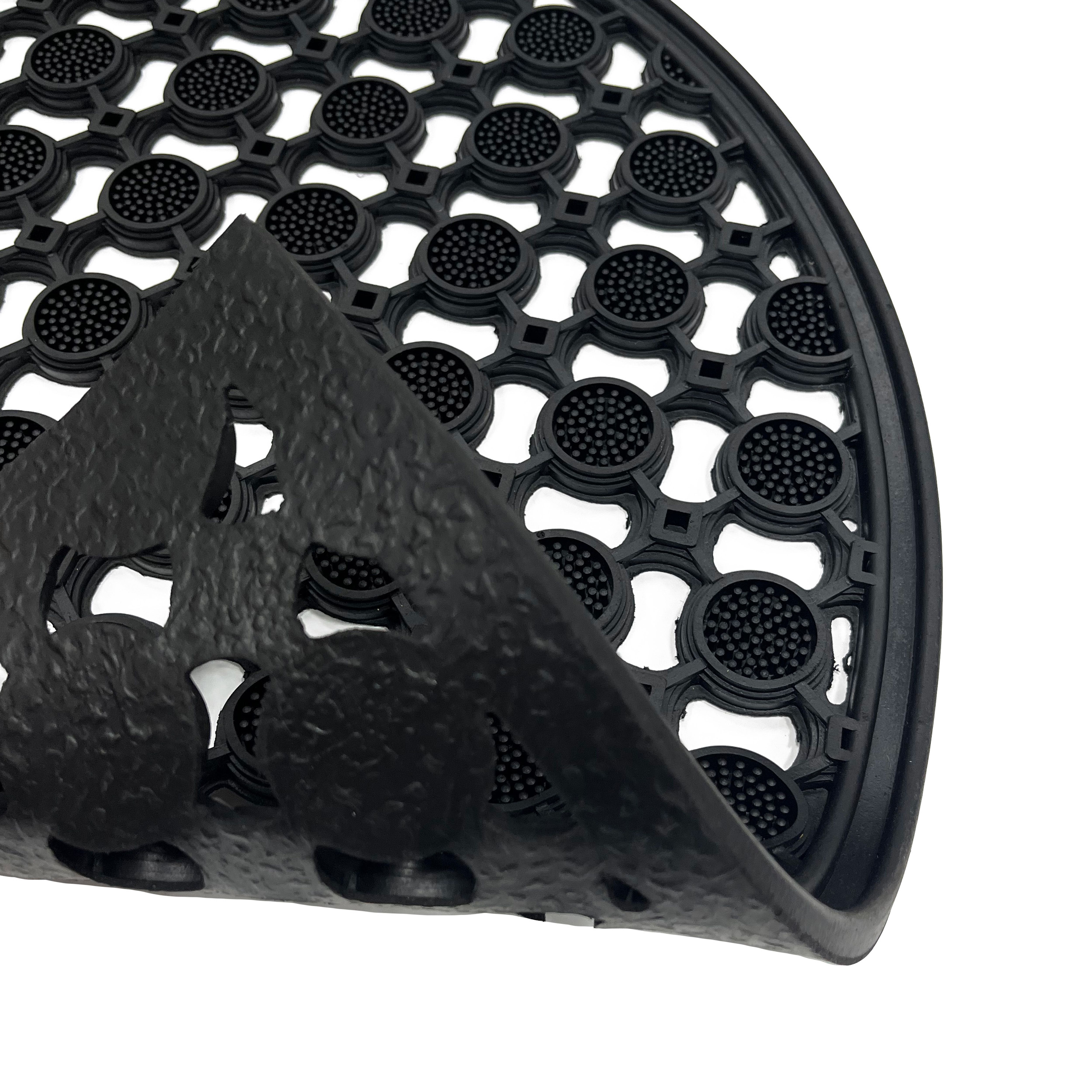 Black Half moon Door mat, 75cm x 45cm