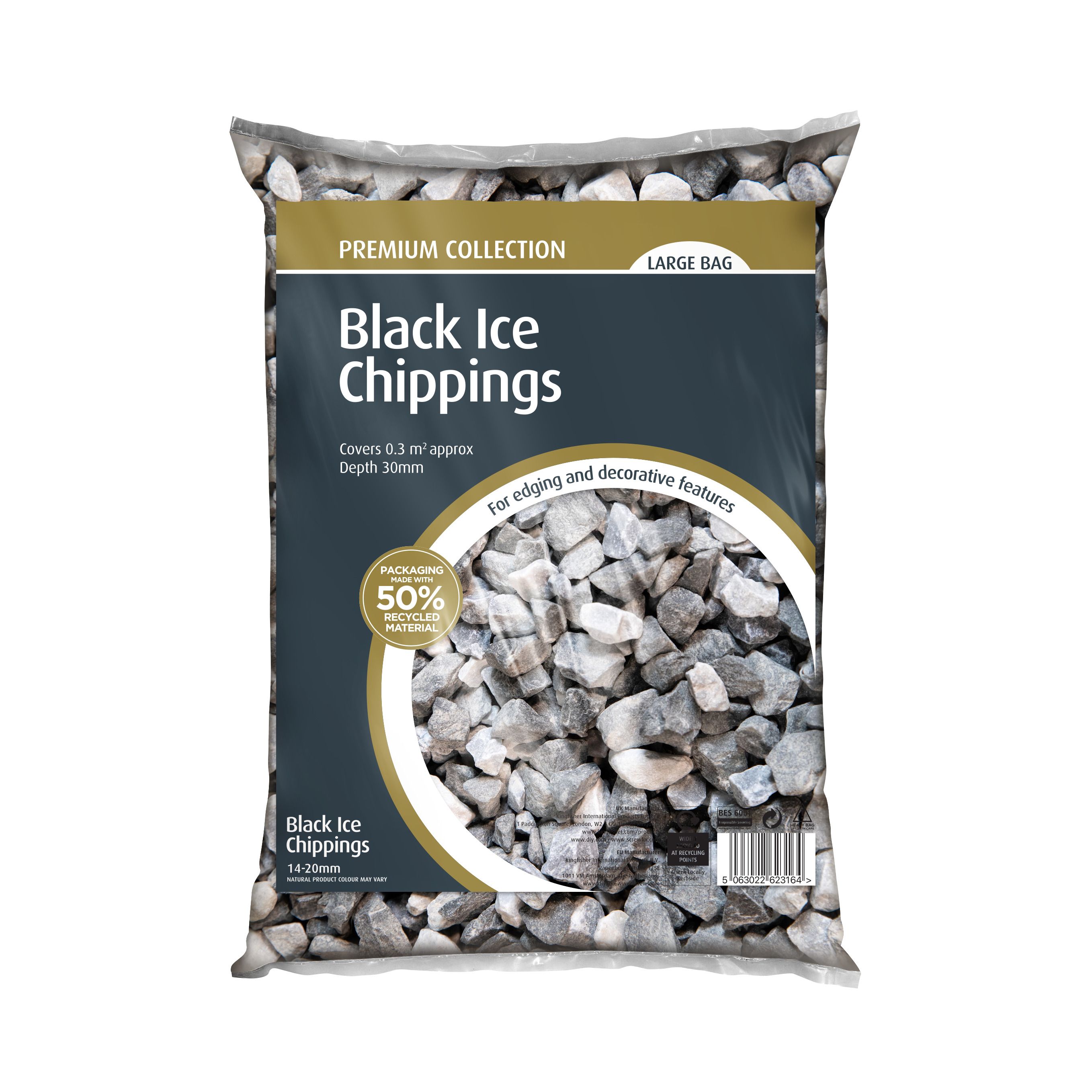 Black Ice 14-20mm Chippings, 0.3m²