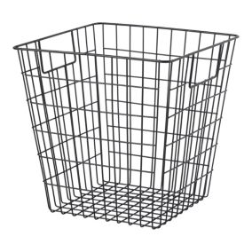 Black Iron Storage basket (H)31cm (W)31cm (D)31cm