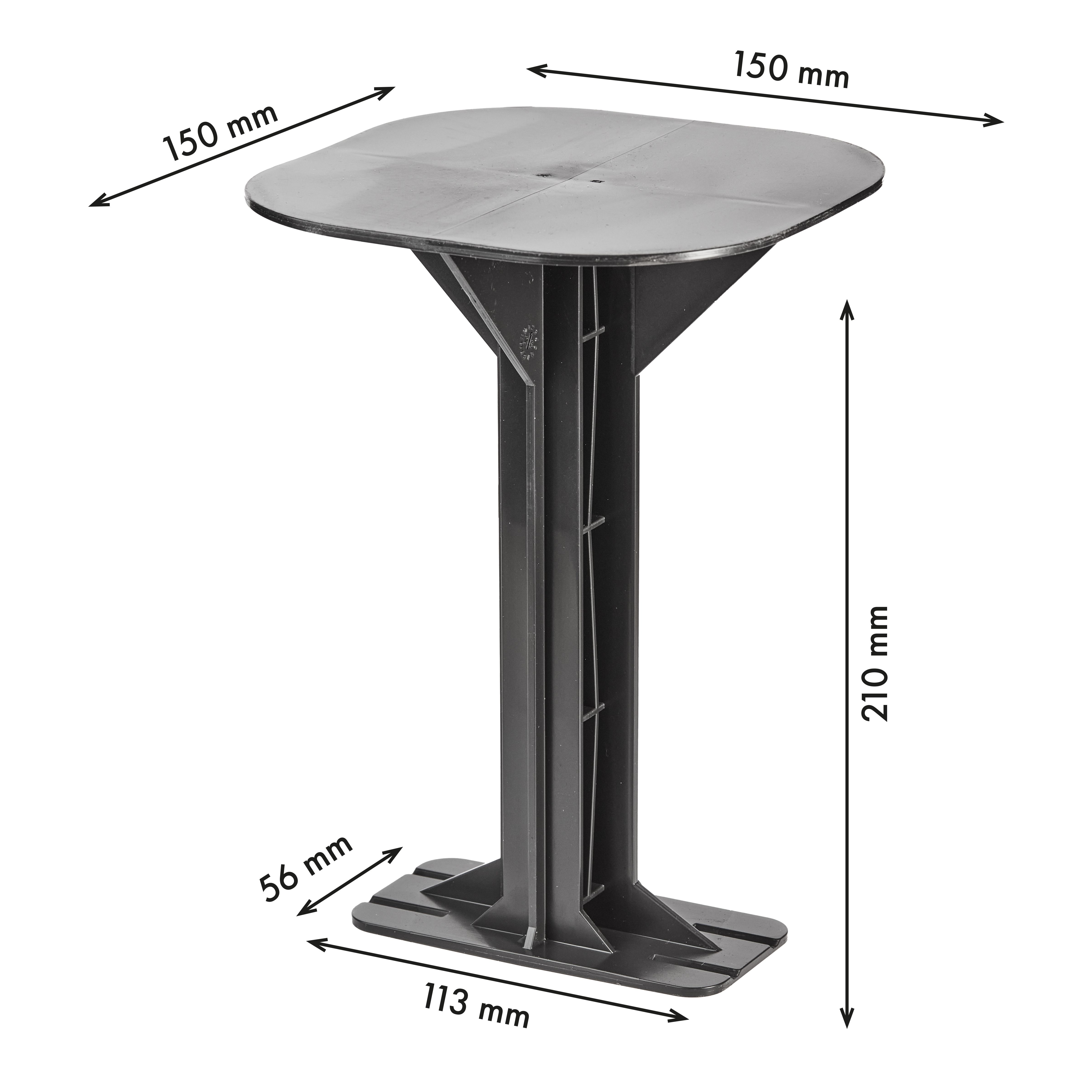 Black Loft storage stilt (H) 21cm x (W) 15cm, Pack of 12