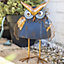 Black Metal Owl Garden ornament (H)37.5cm
