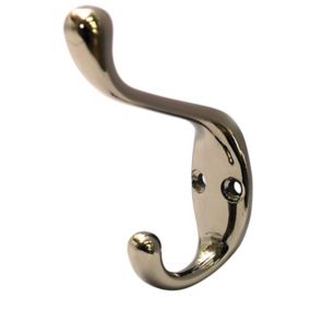 Black Nickel effect Zinc alloy Double Hook (H)23.5mm (W)60.5mm