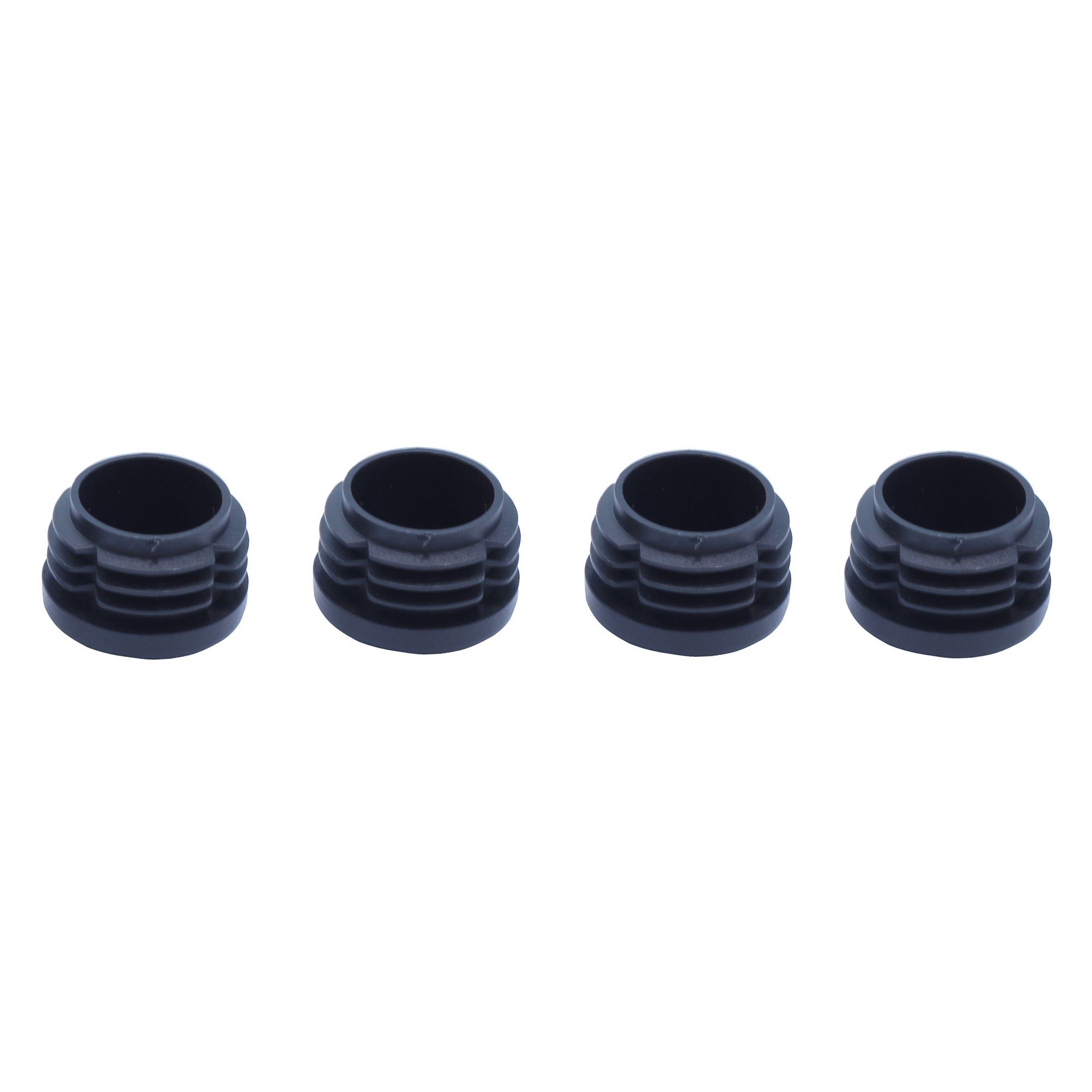 Black Plastic Insert cap (Dia)21mm, Pack of 4