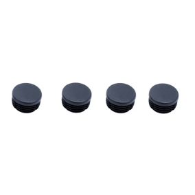 Black Plastic Insert cap (Dia)23mm, Pack of 4